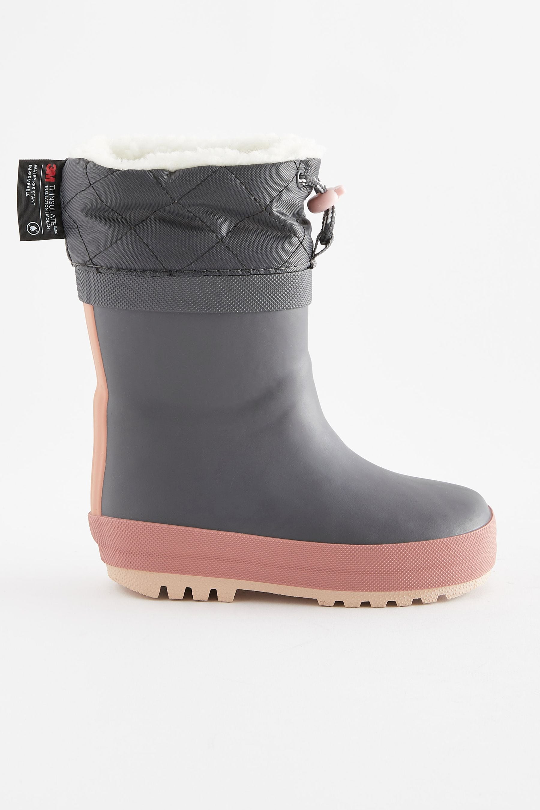 Charcoal Grey Thermal Thinsulate™ Lined Cuff Wellies