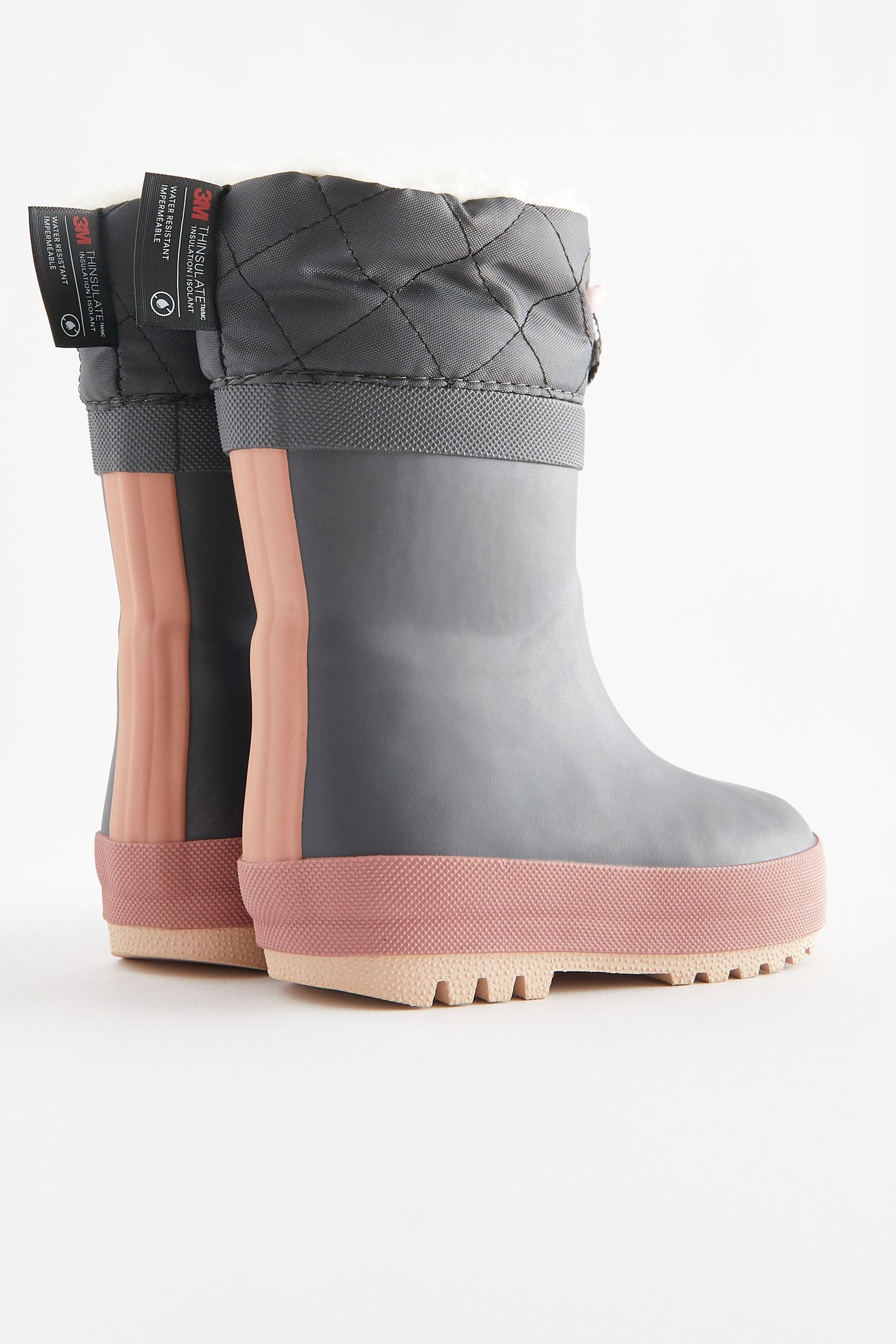 Charcoal Grey Thermal Thinsulate™ Lined Cuff Wellies