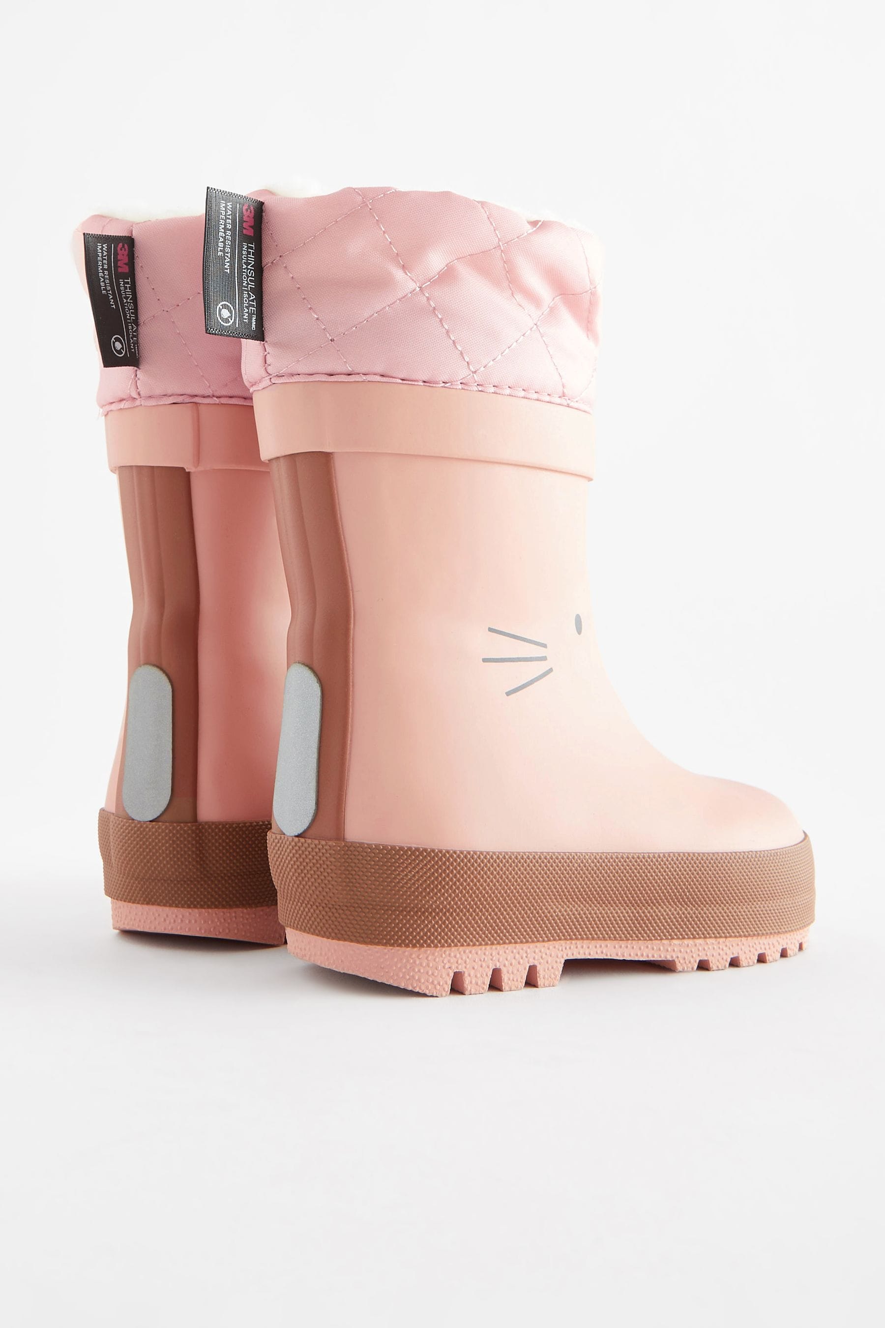 Pink Bunny Thermal Thinsulate™ Lined Cuff Wellies