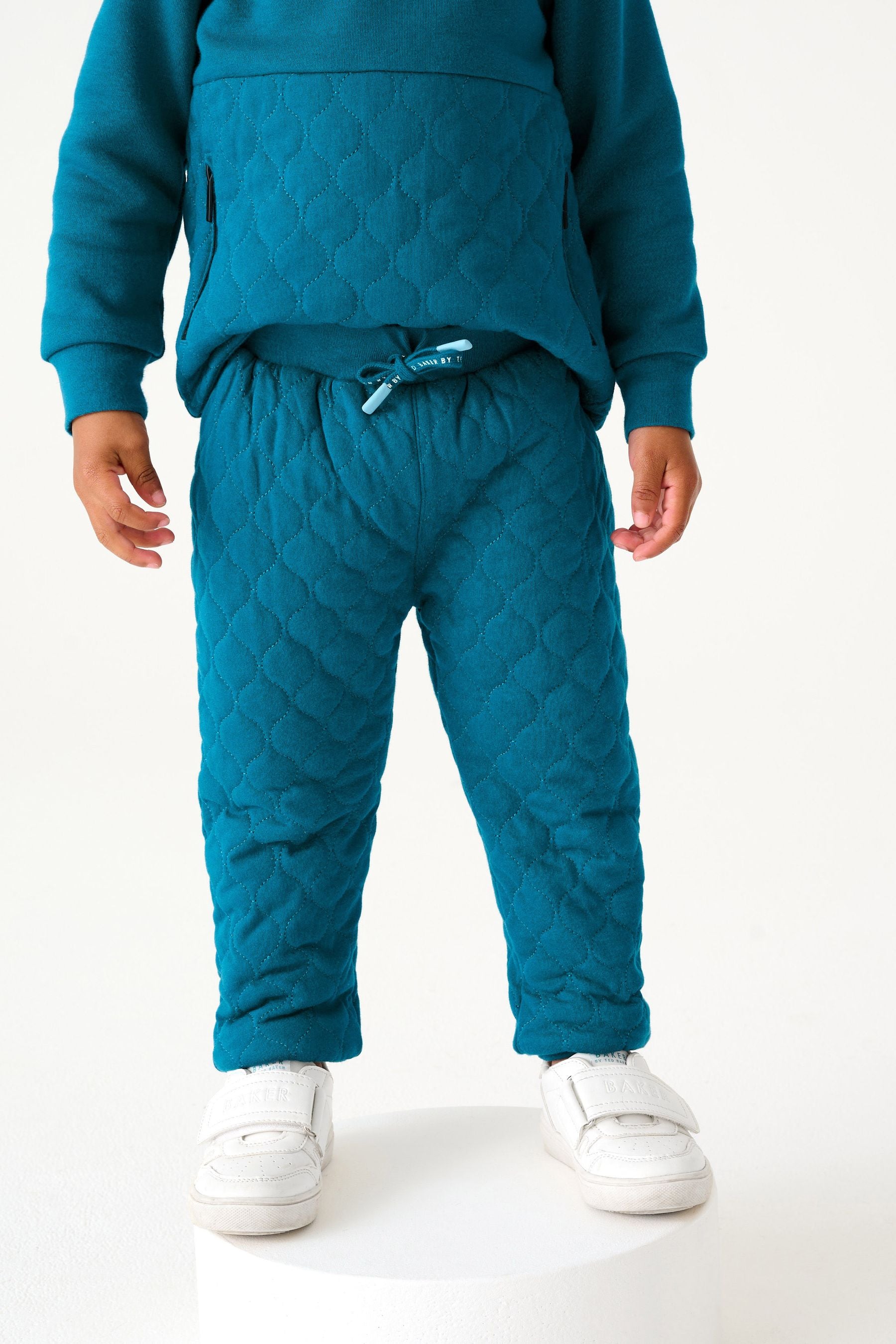 Teal Blue Baker by Ted Baker (0-6yrs) Quilted Sweater and Jogger Set