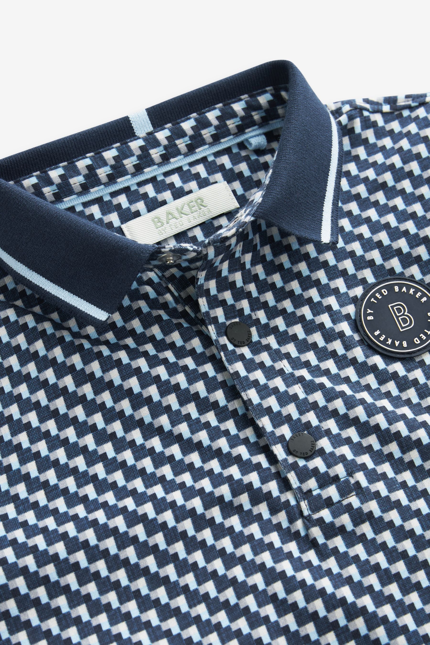 Navy Baker by Ted Baker Geometric Polo Shirt