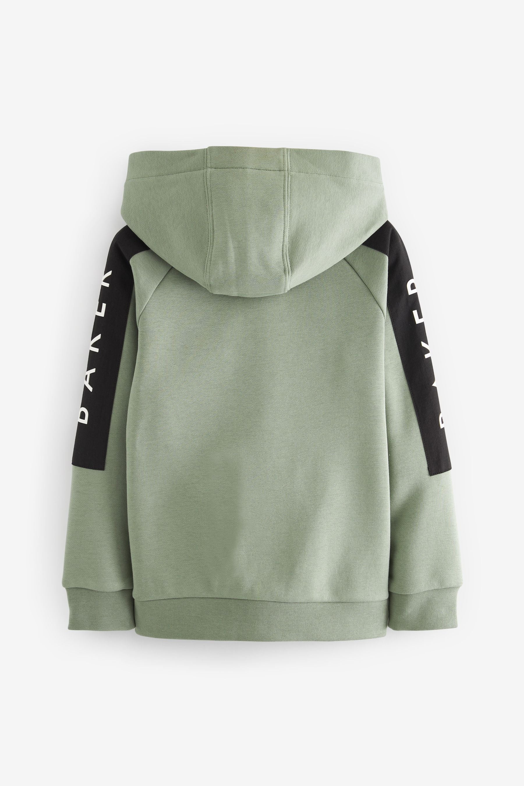 Green Baker by Ted Baker Panelled Zip Through Hoodie