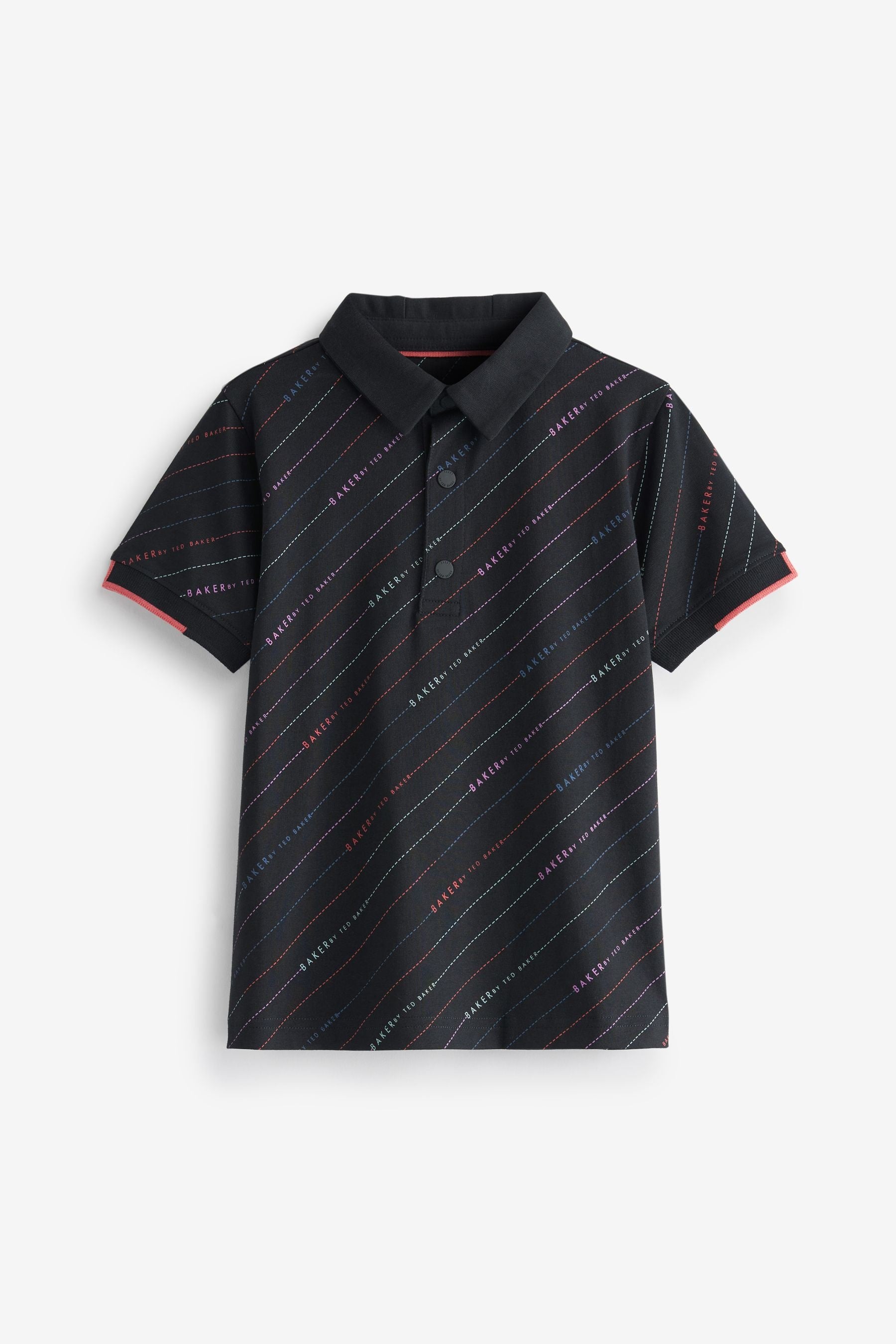 Black Baker by Ted Baker Grid Polo Shirt