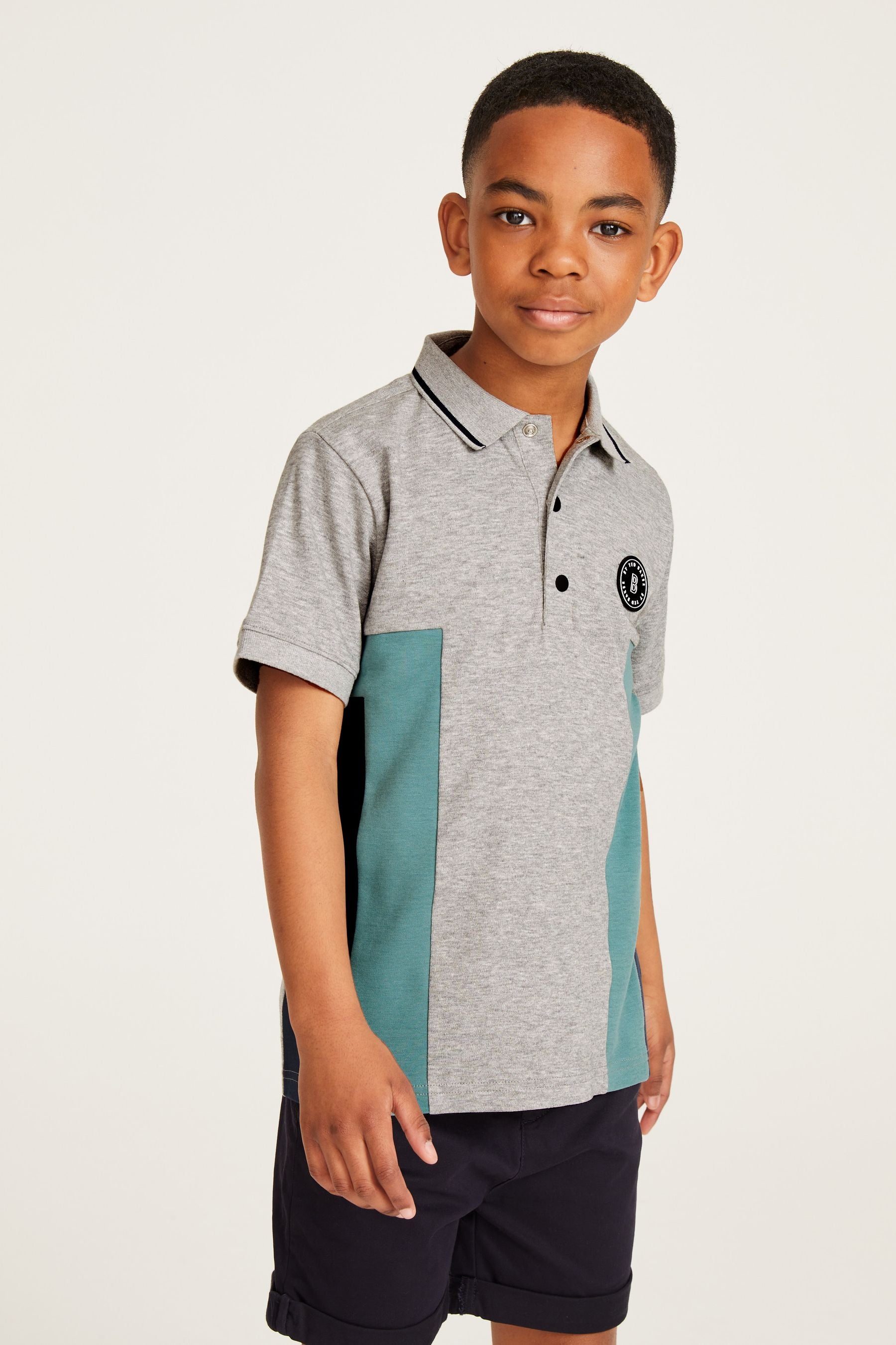 Grey Baker by Ted Baker Colourblock Polo Shirt