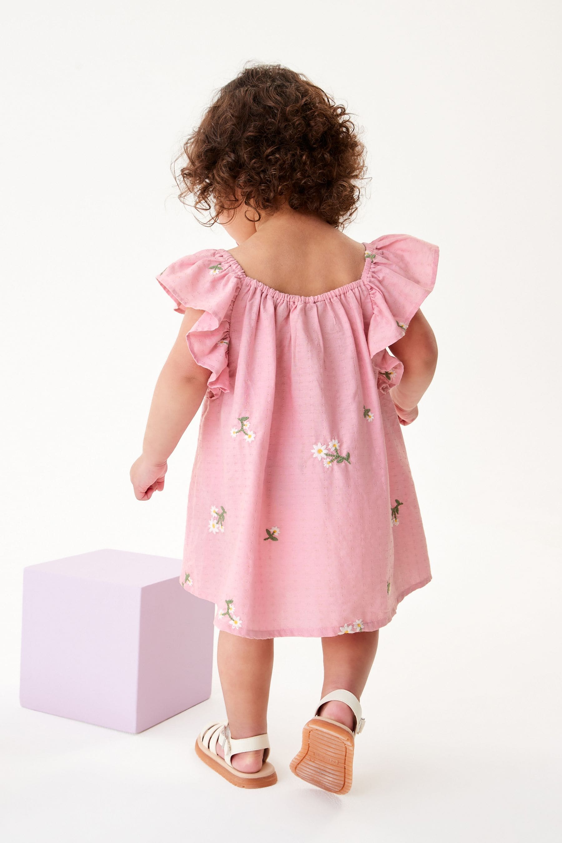 Pink Embroidered Frill Dress (3mths-8yrs)