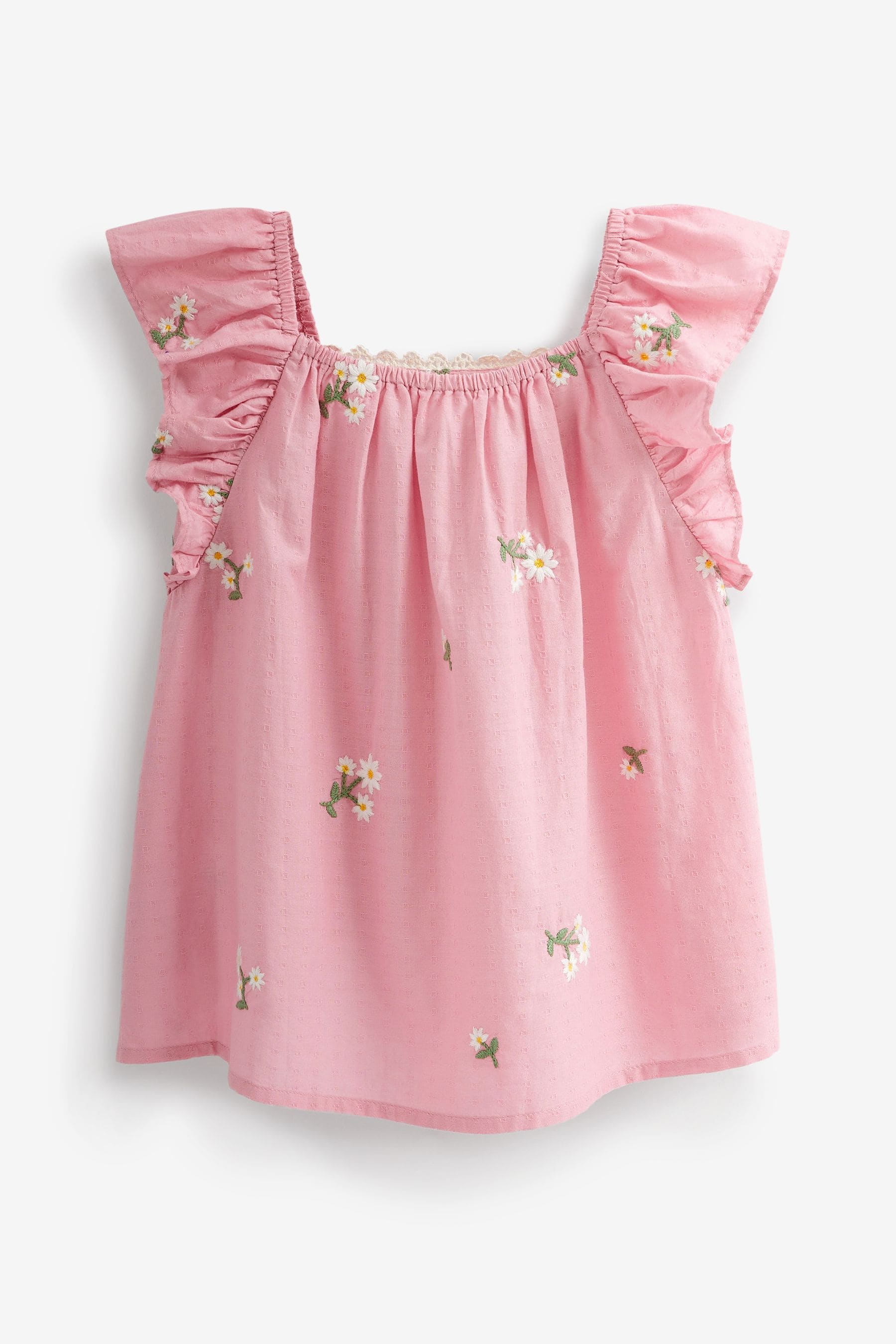 Pink Embroidered Frill Dress (3mths-8yrs)