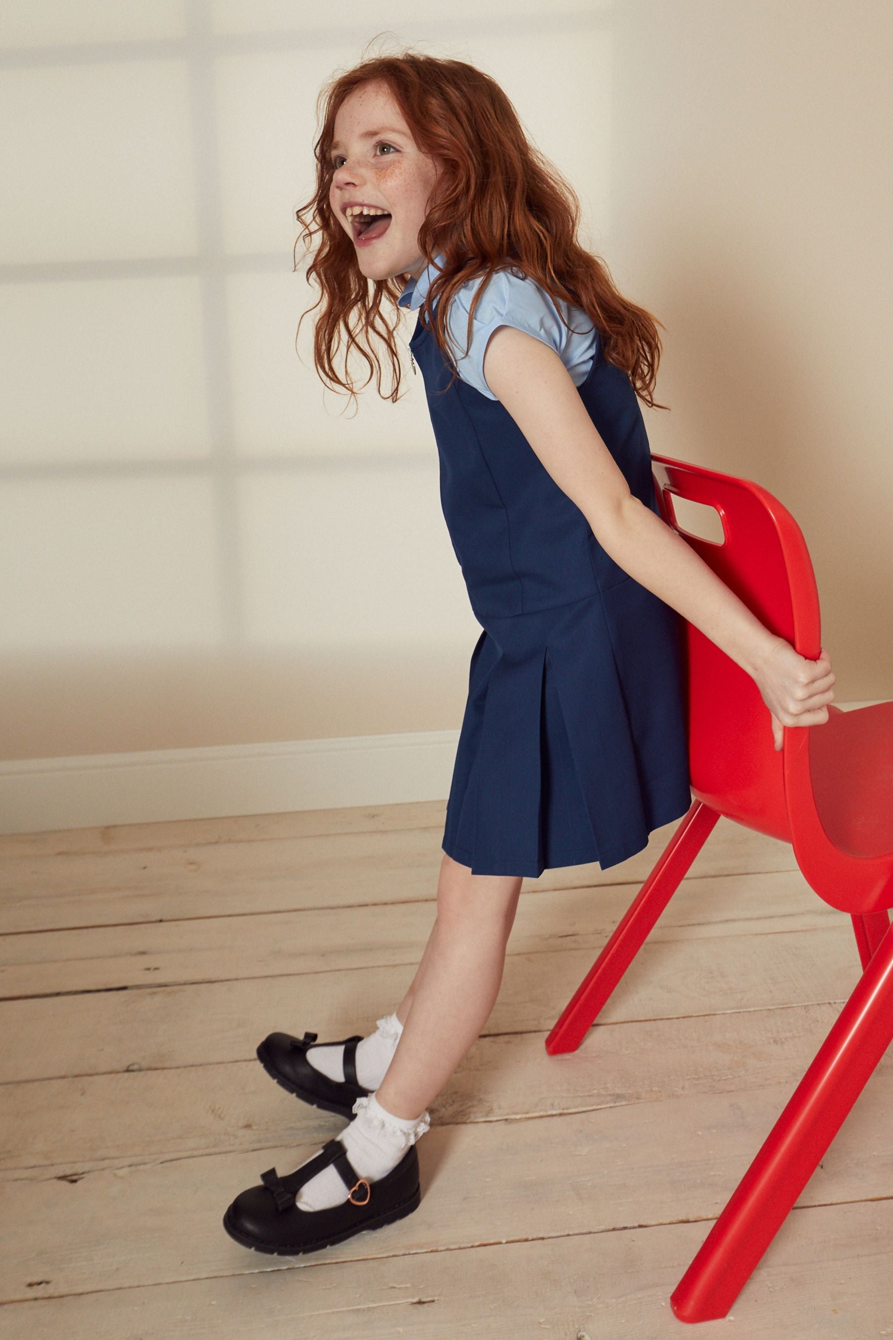 Royal Blue Zip Front School Pinafore (3-14yrs)