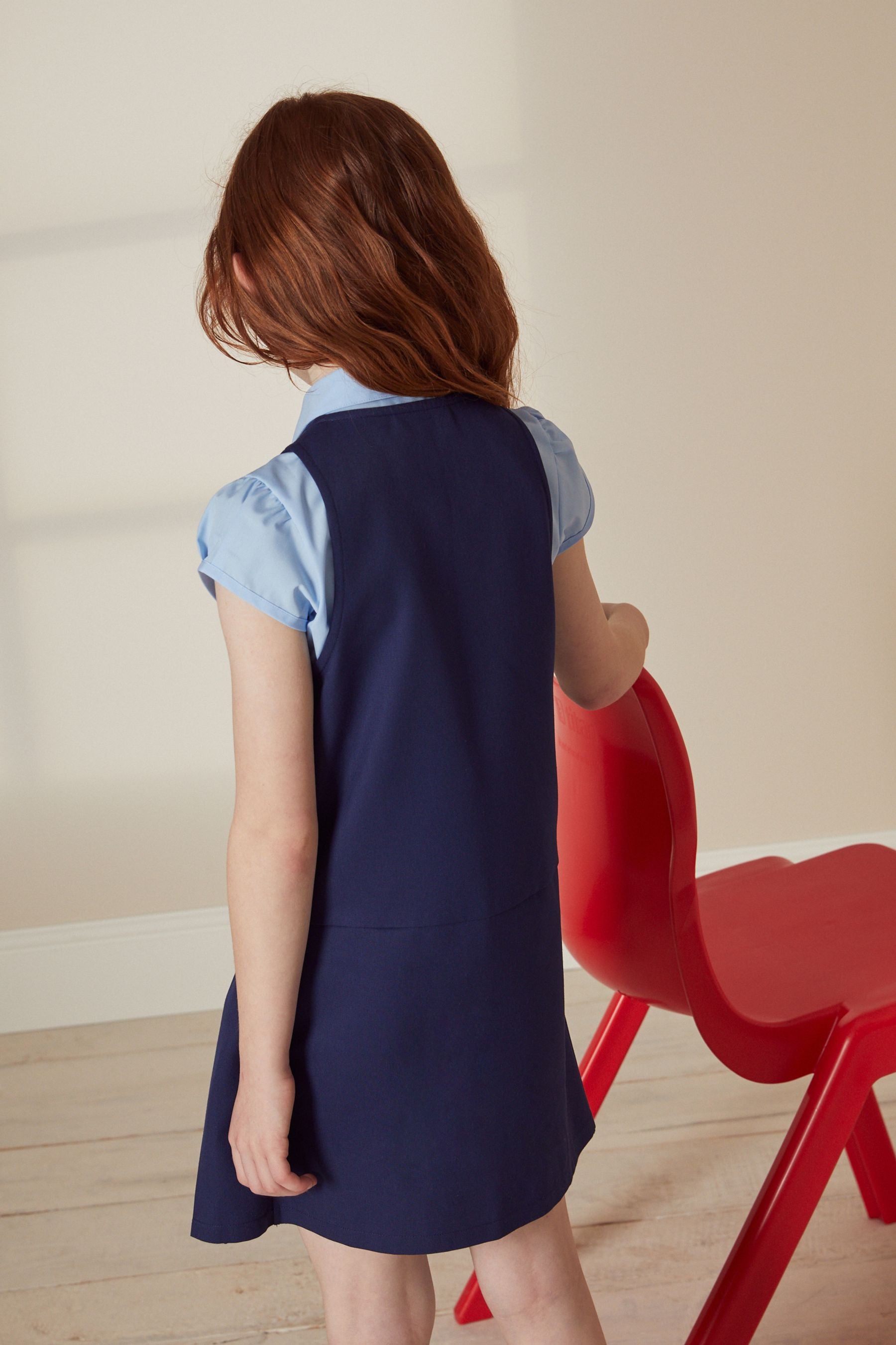 Royal Blue Zip Front School Pinafore (3-14yrs)