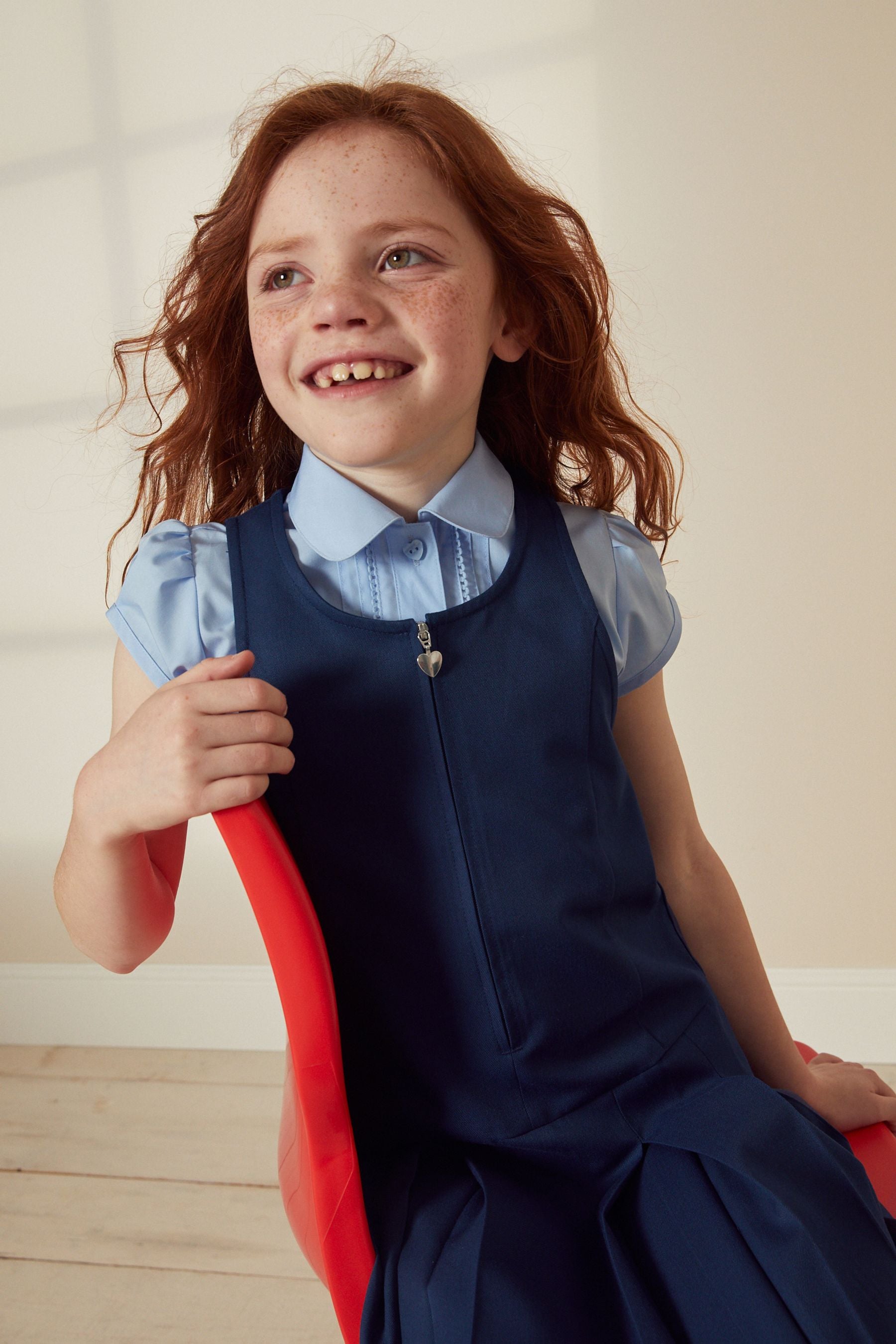 Royal Blue Zip Front School Pinafore (3-14yrs)