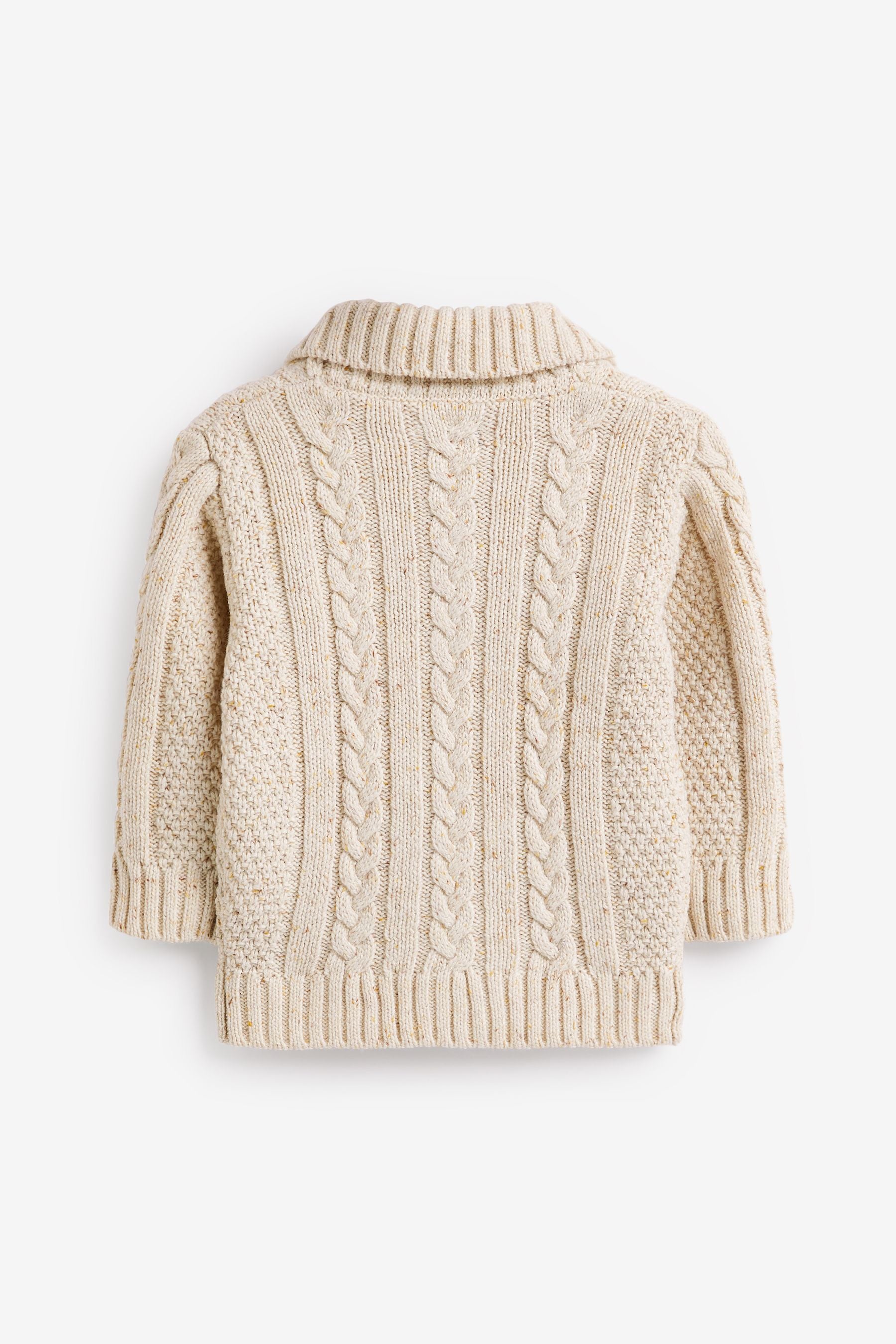 Ecru Cream Shawl Collar Cable Cardigan (3mths-7yrs)