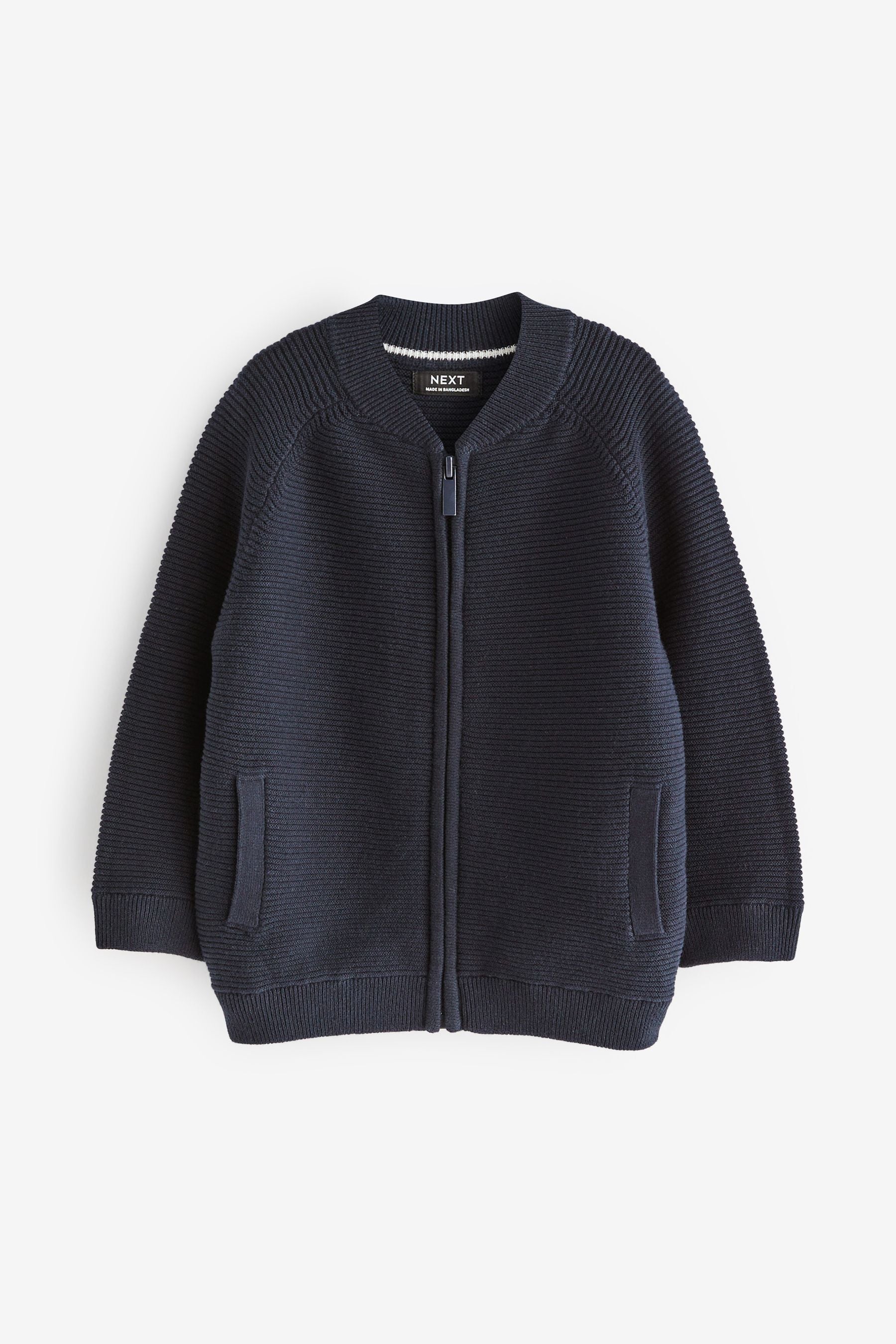 Navy Zip Through Cardigan (3mths-7yrs)