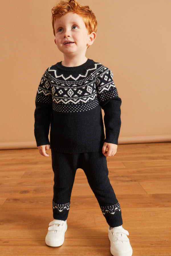 Blue Fairisle Knitted Set (3mths-7yrs)