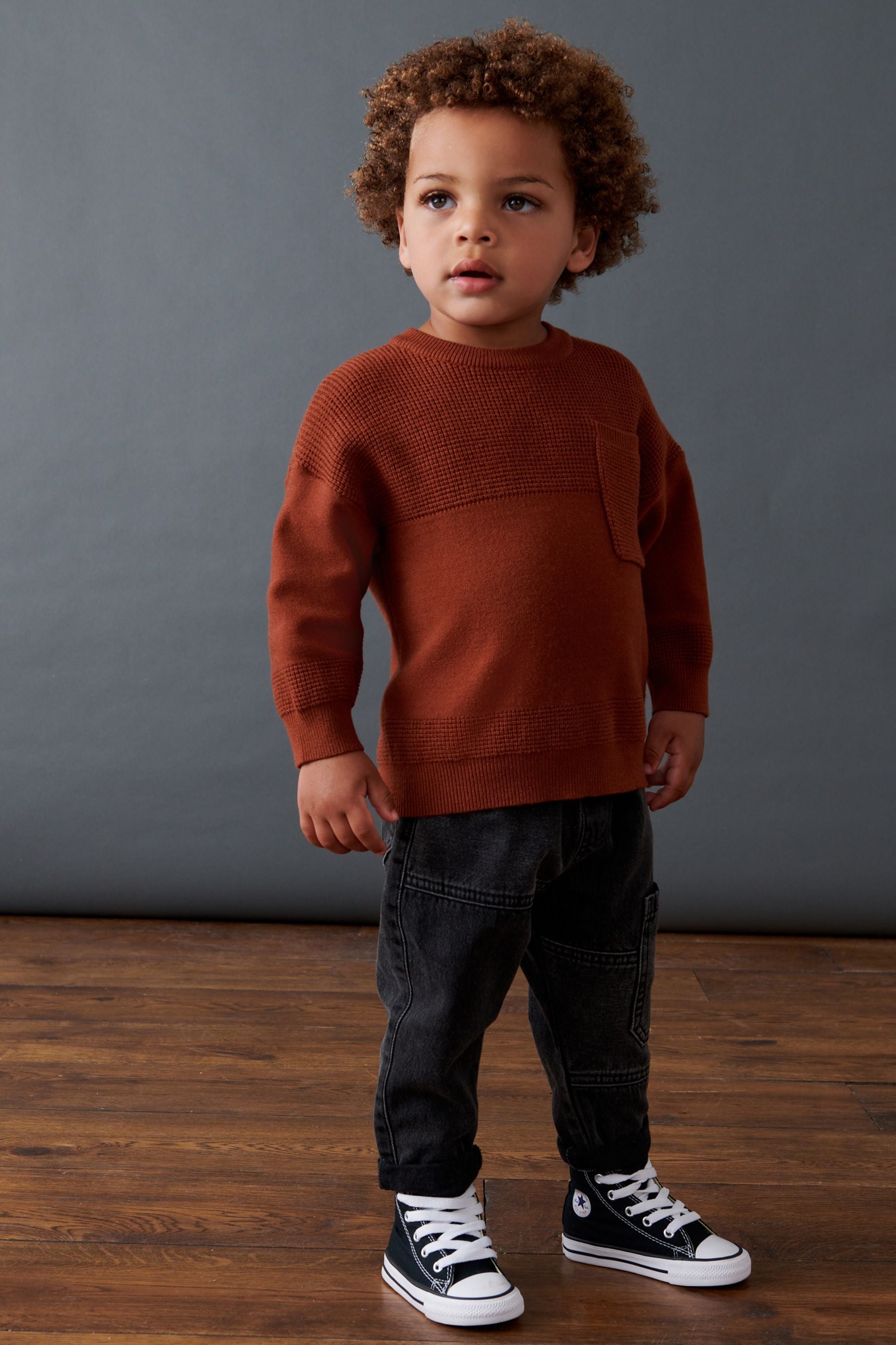 Rust Brown Fine Gauge Crew and Joggers (3mths-7yrs)