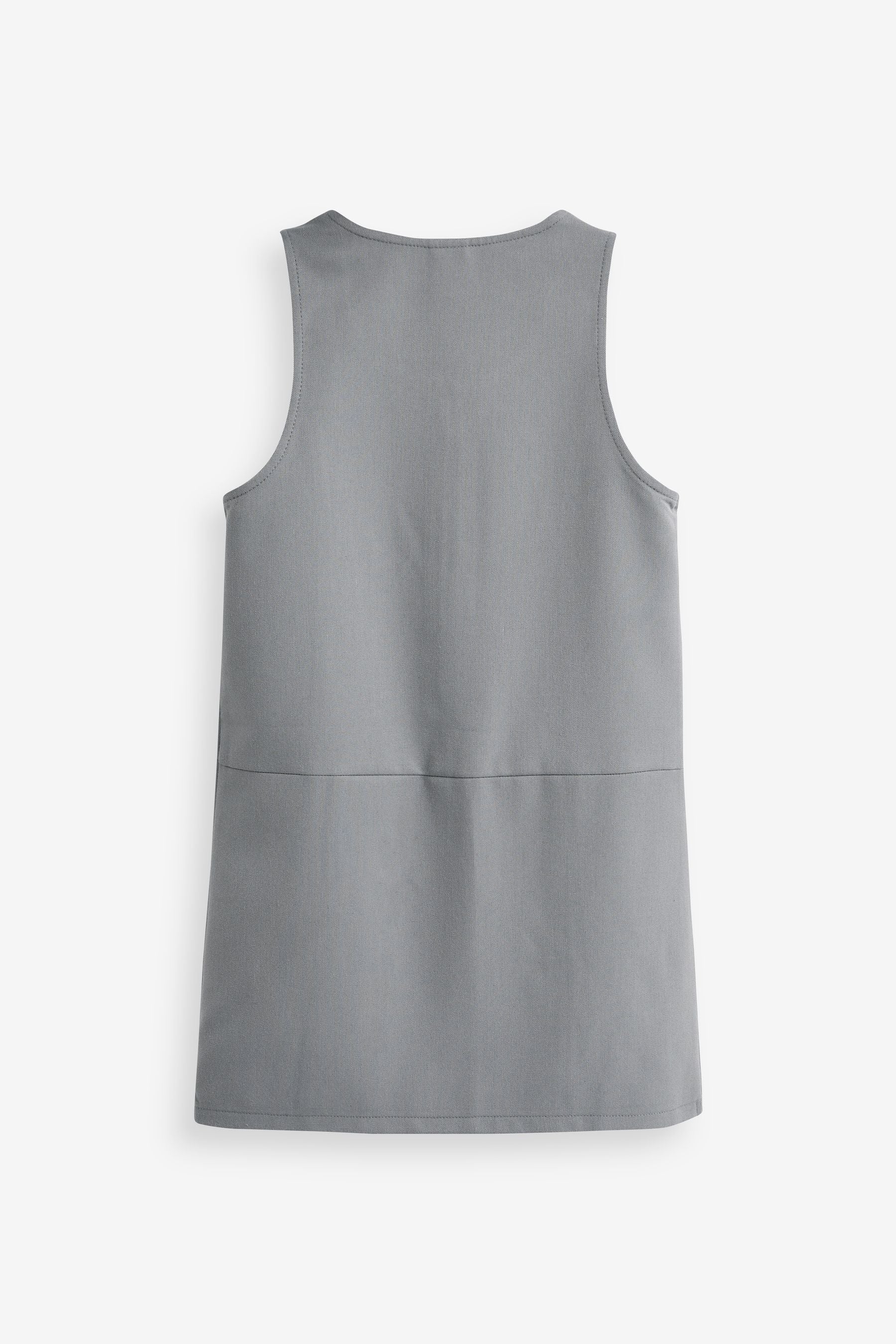 Light Grey Zip Front School Pinafore (3-14yrs)