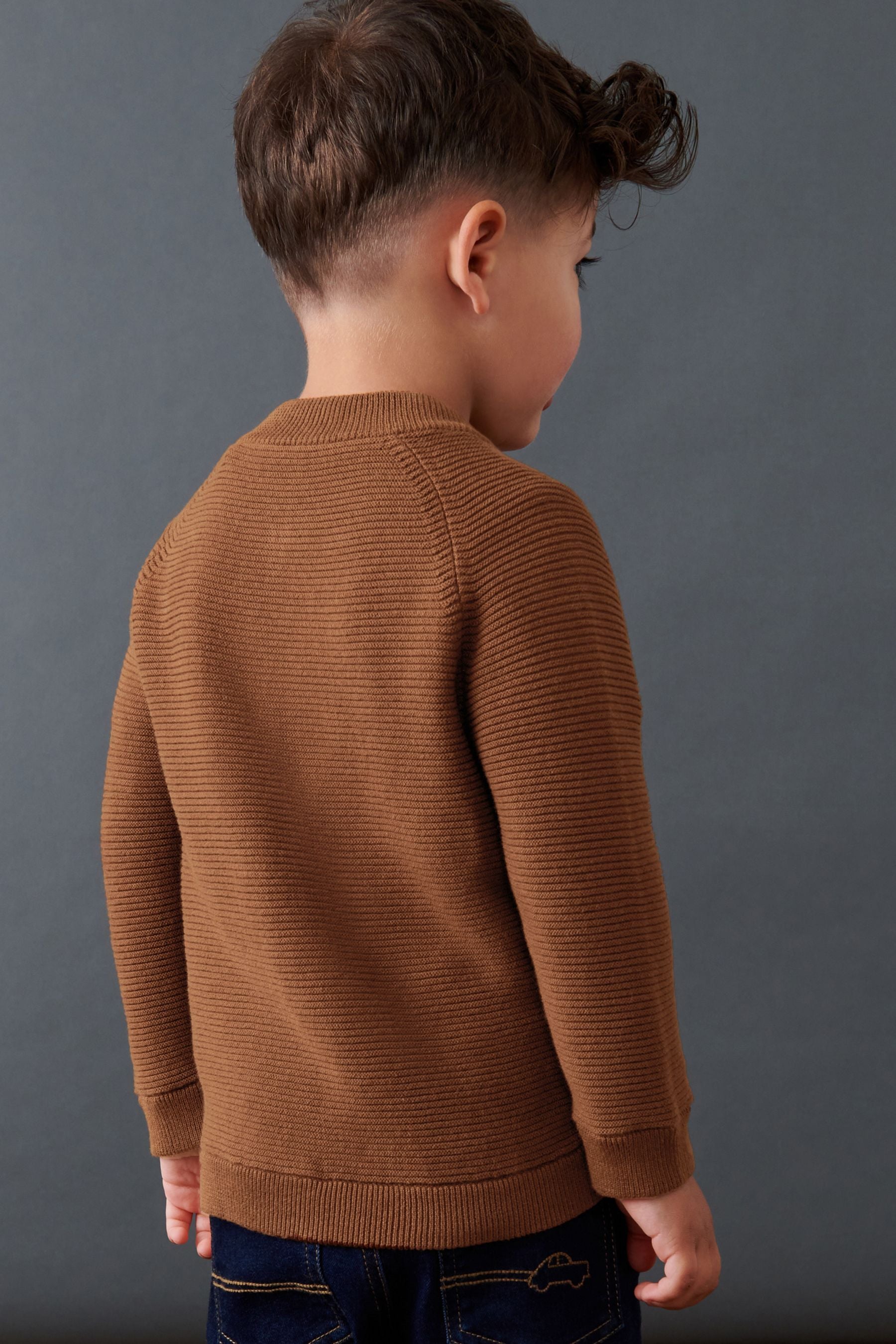 Tan Brown Zip Through Cardigan (3mths-7yrs)