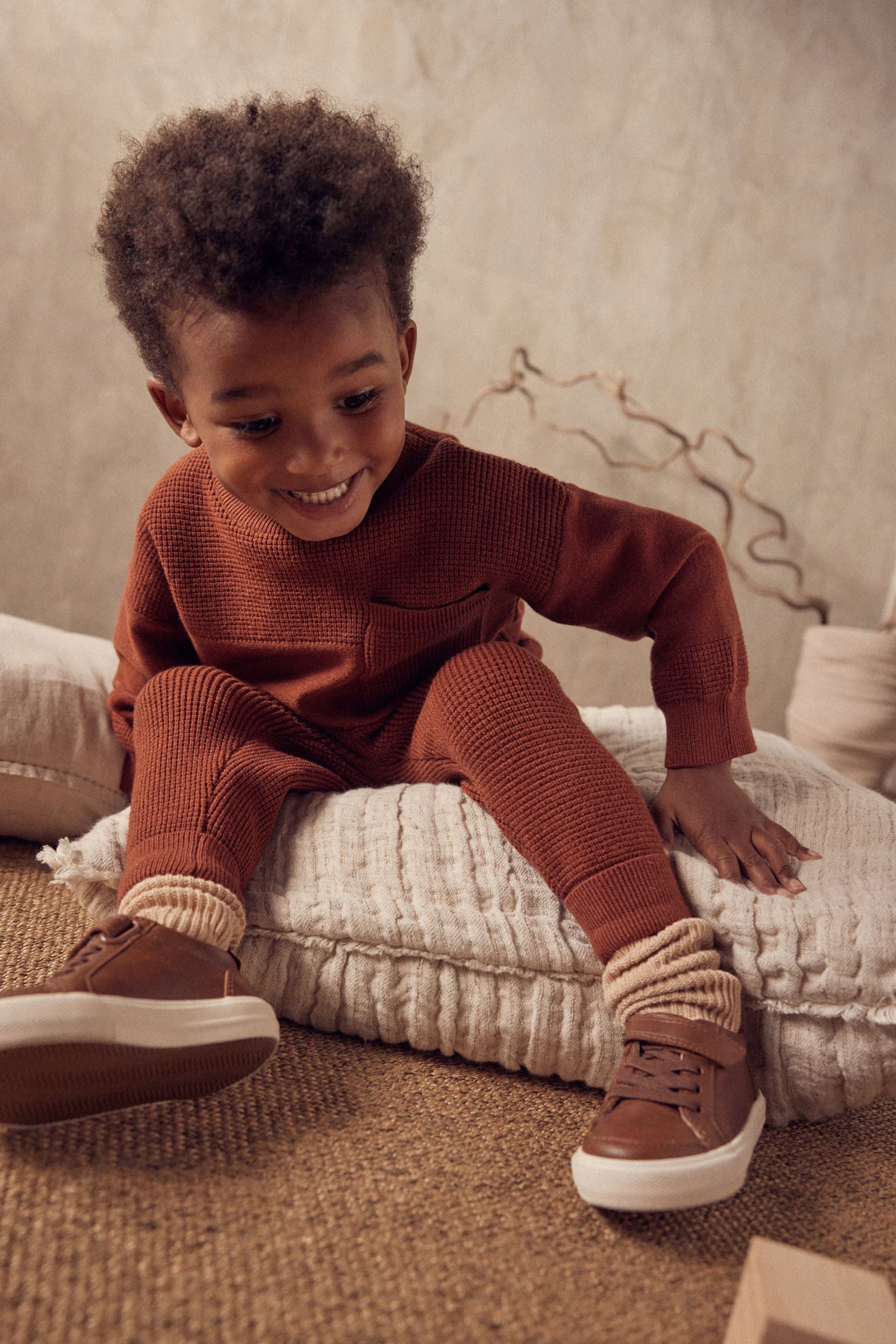 Rust Brown Fairisle Knitted Set (3mths-7yrs)