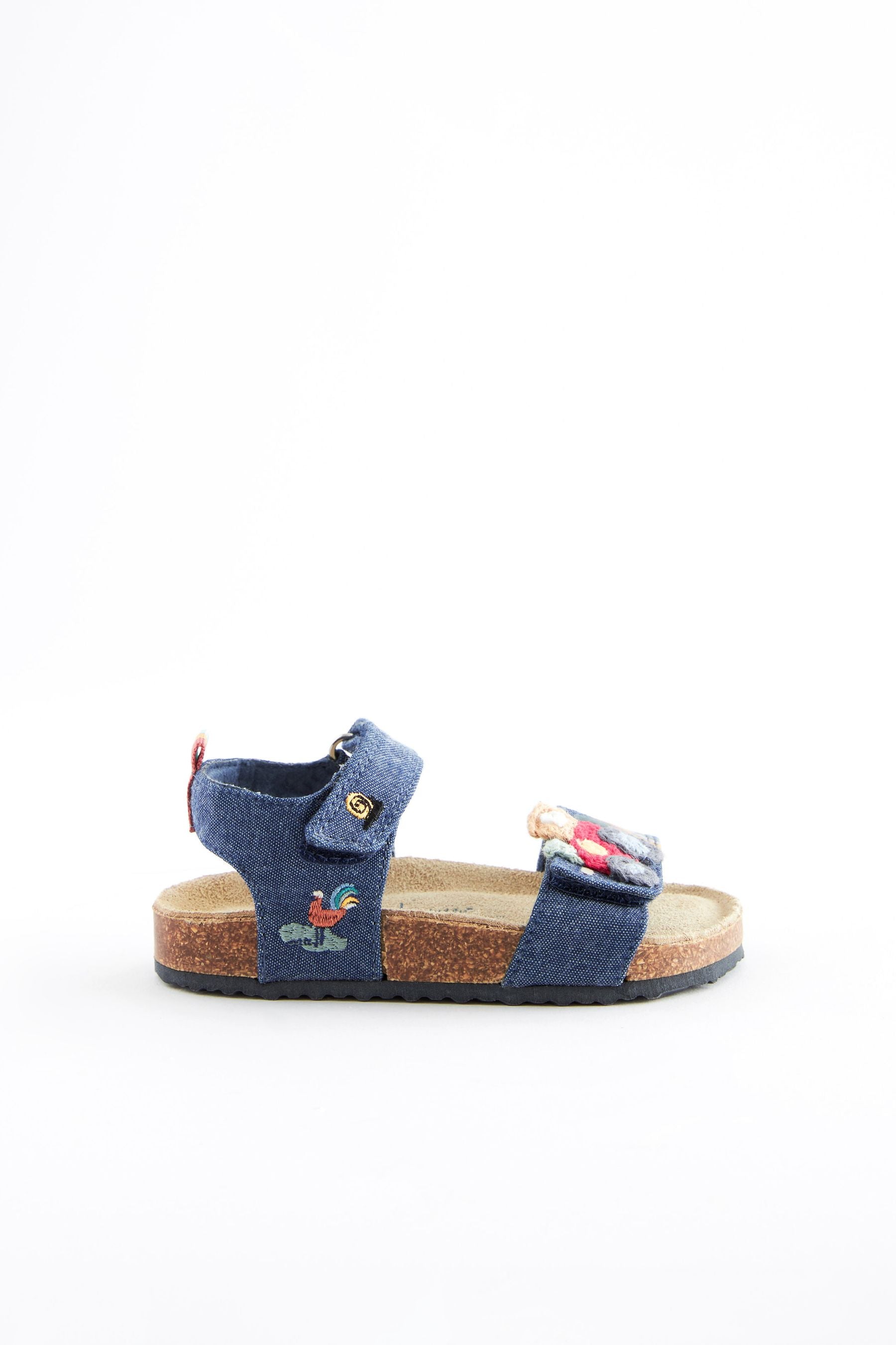 Denim Tractor Crochet Corkbed Comfort Sandals