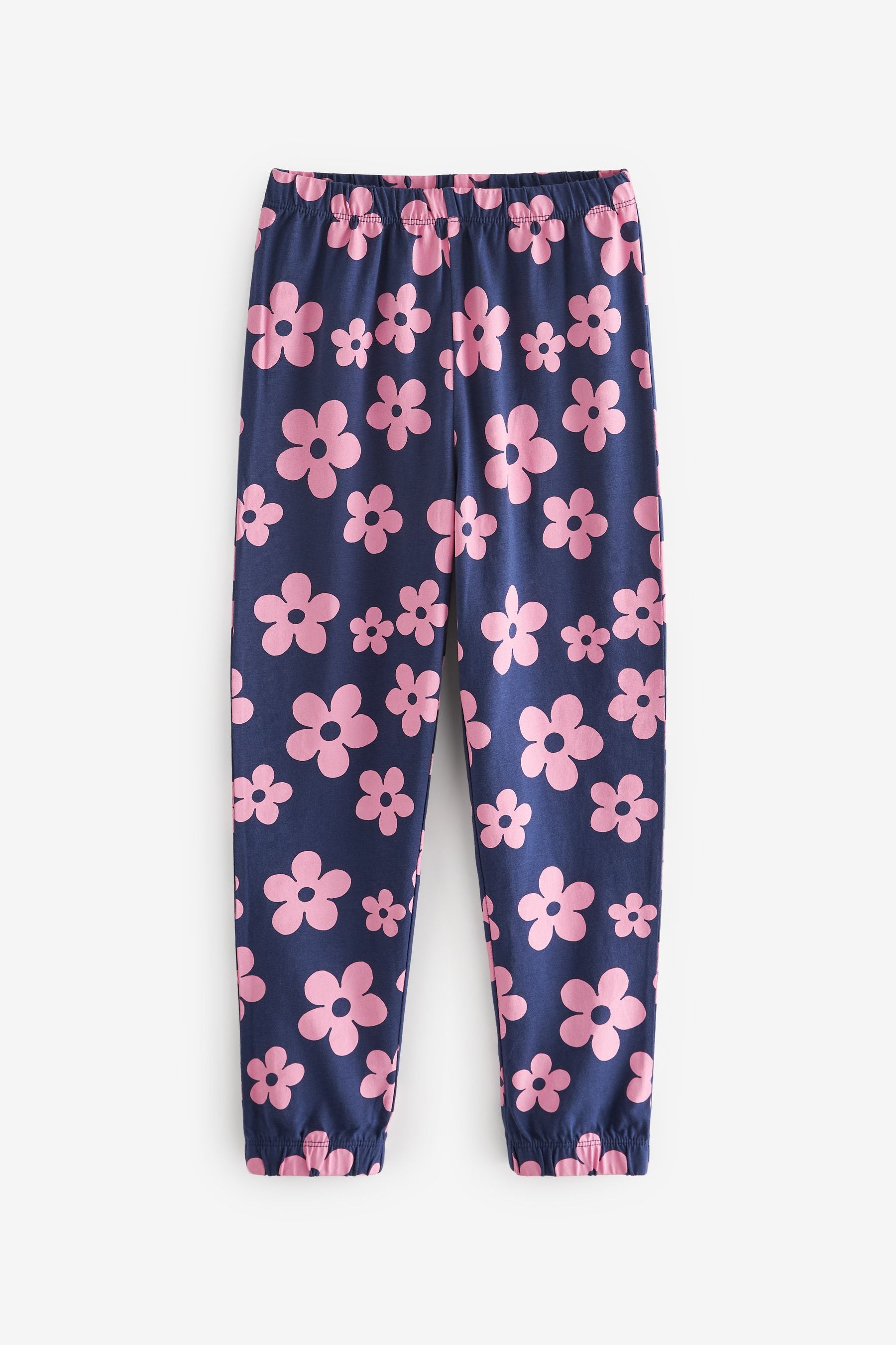 Navy/Pink Daisy Heart Pyjamas 2 Packs (3-16yrs)