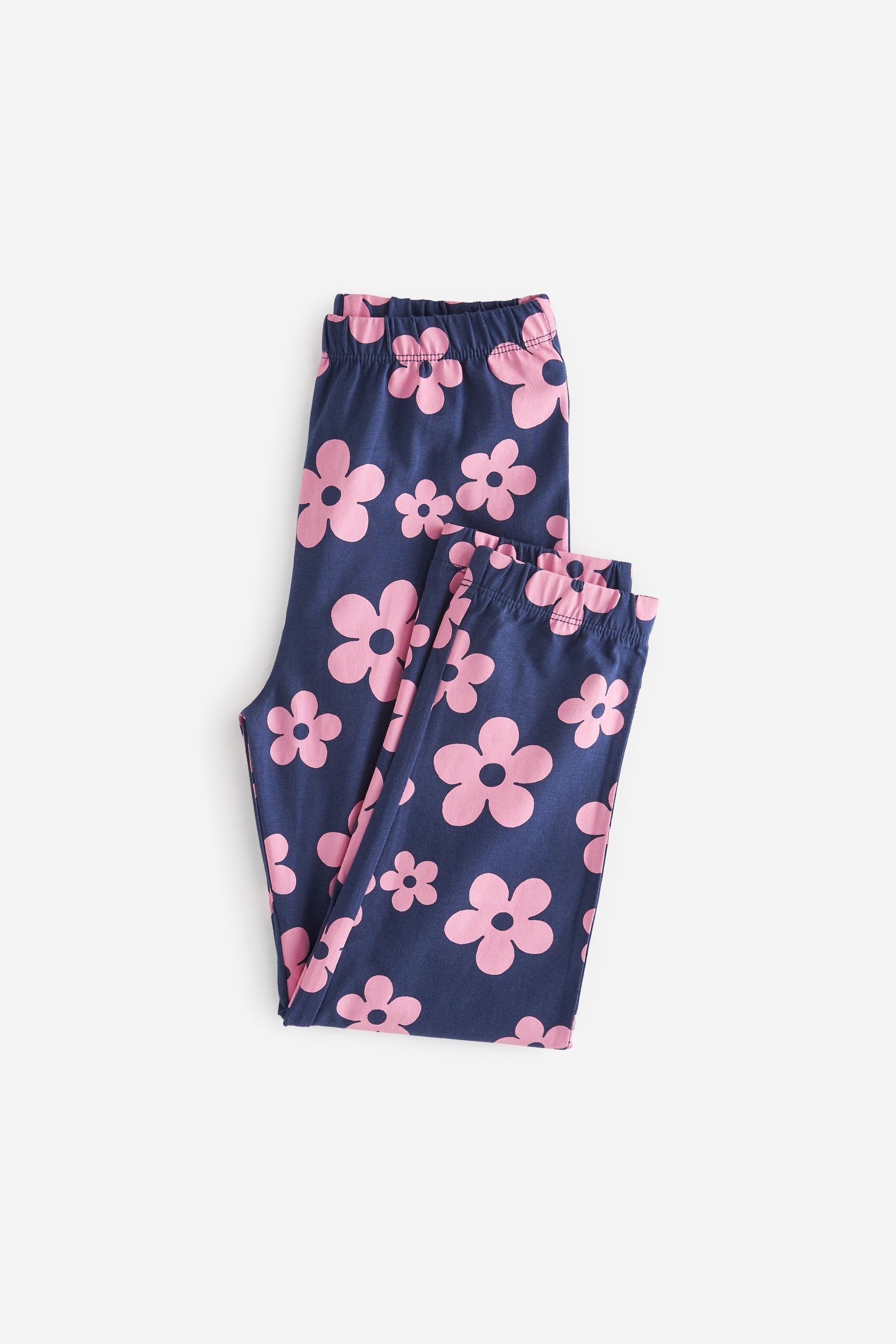 Navy/Pink Daisy Heart Pyjamas 2 Packs (3-16yrs)