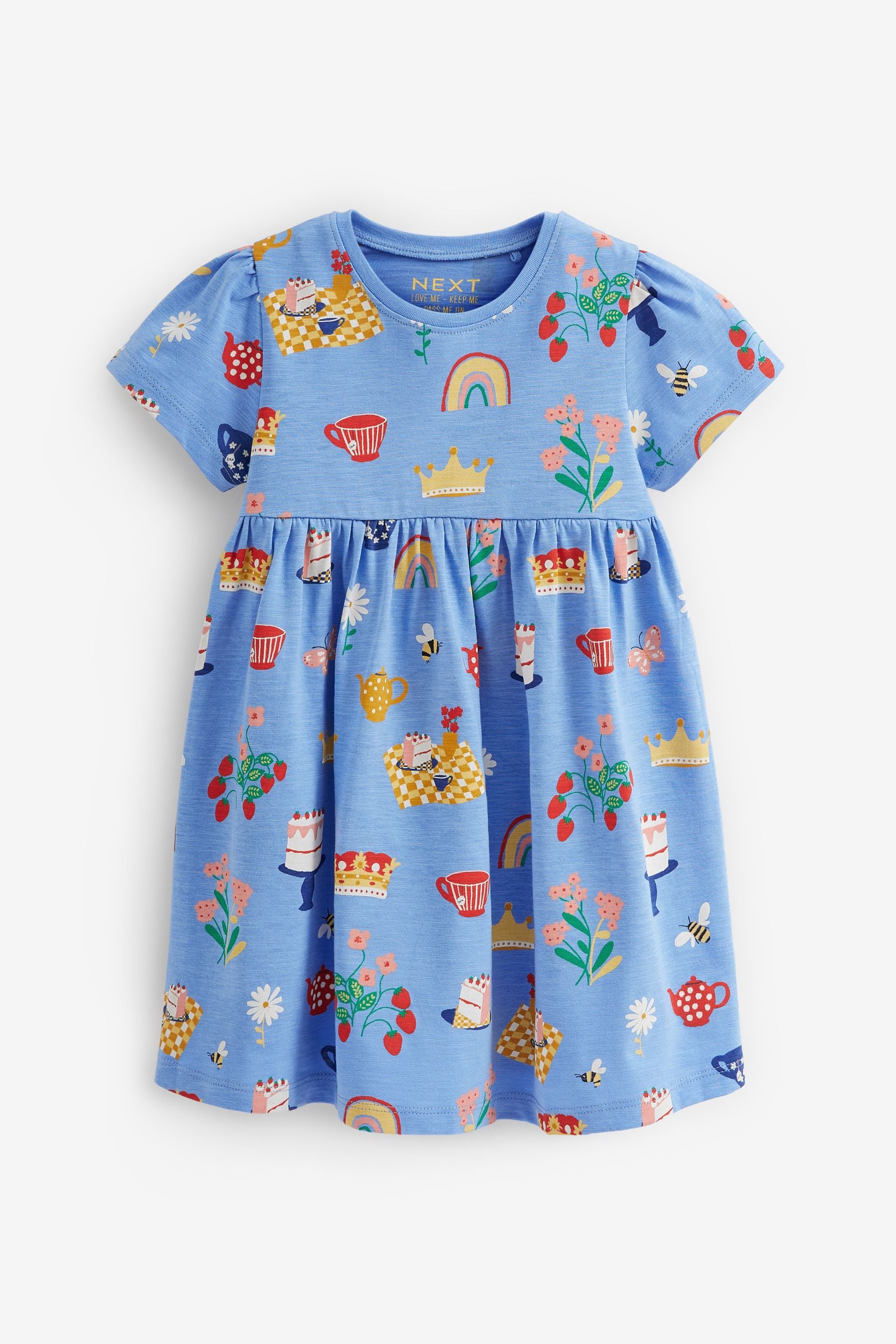 Blue Coronation Short Sleeve Cotton Jersey Dress (3mths-7yrs)