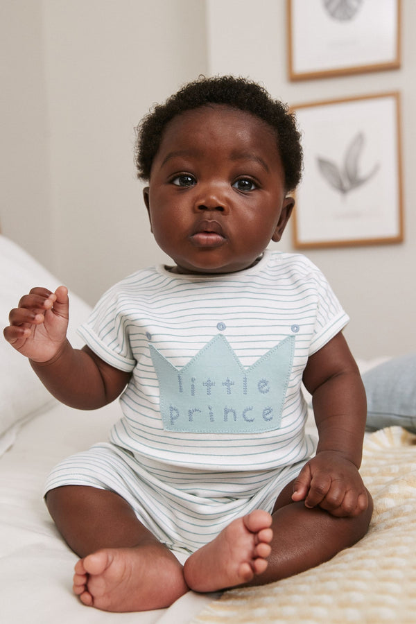 Blue Little Prince Jersey Baby Romper