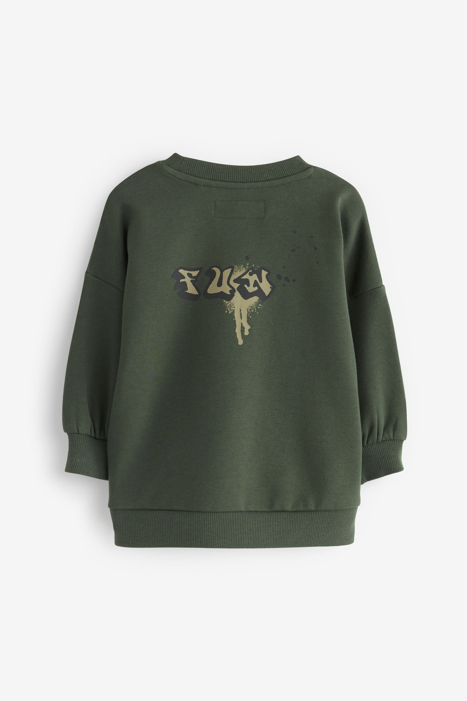 Khaki Green Bear Character Crew Neck Sweatshirt (3mths-7yrs)