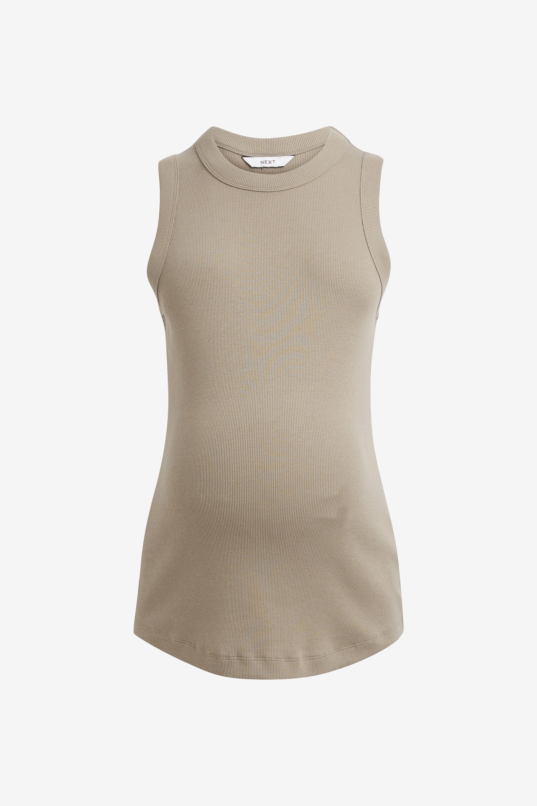 Taupe Brown Maternity Racer Vest