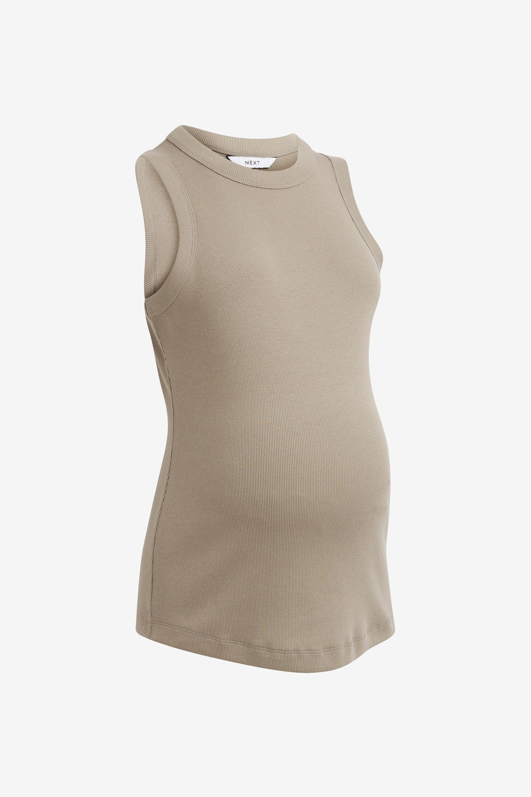 Taupe Brown Maternity Racer Vest