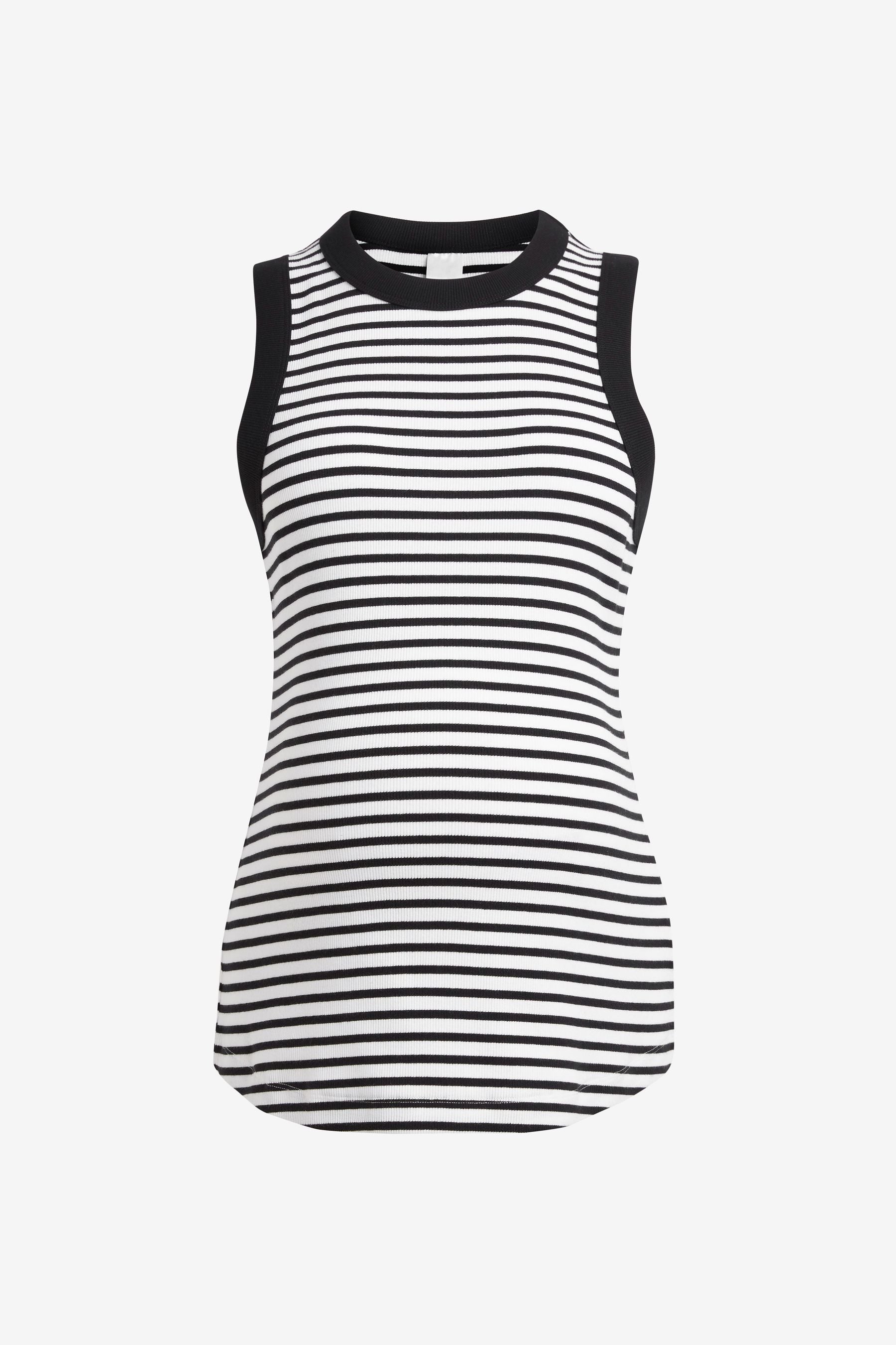 Black/White Stripe Maternity Racer Vest