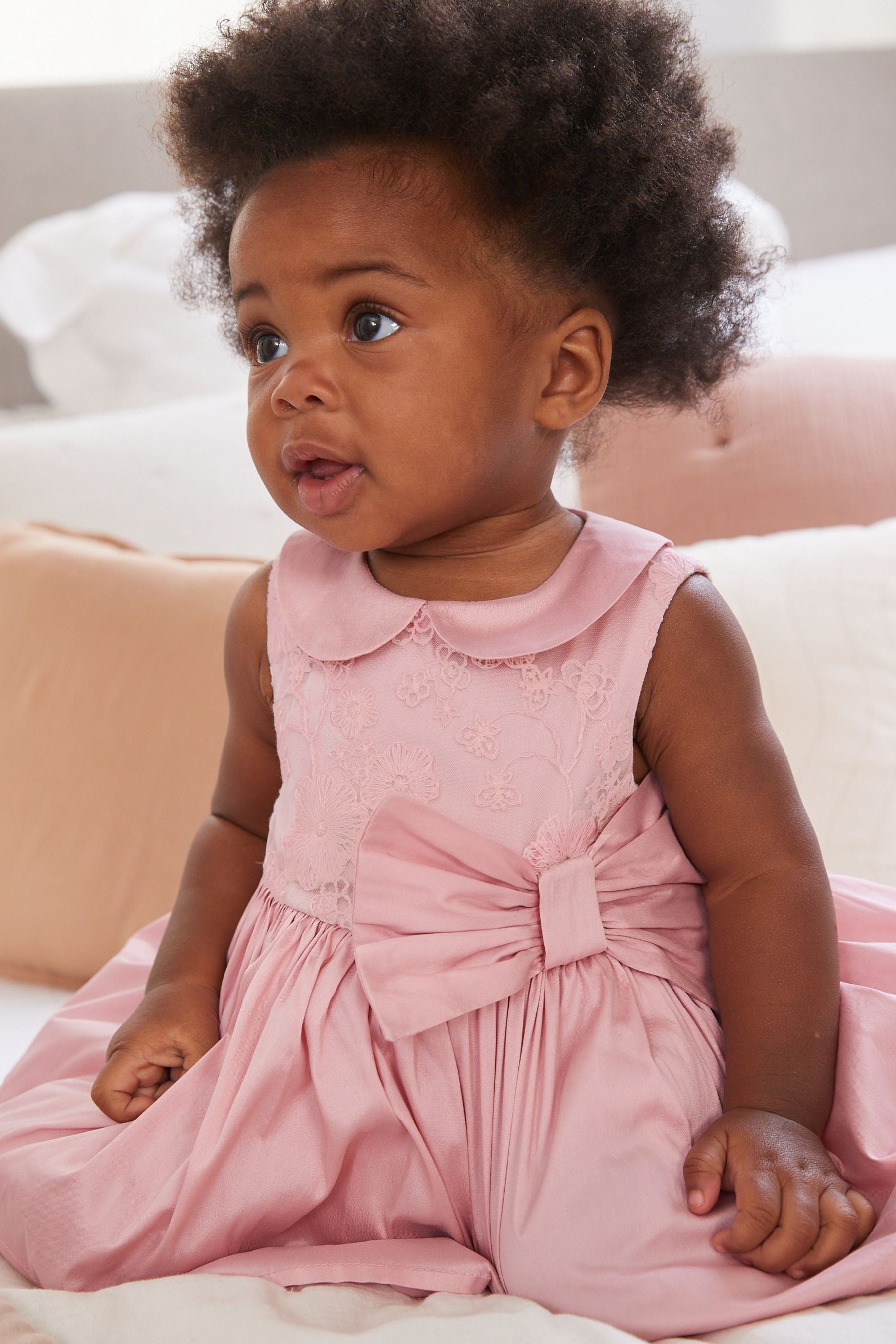 Pink Bow Prom Baby Dress (0mths-2yrs)