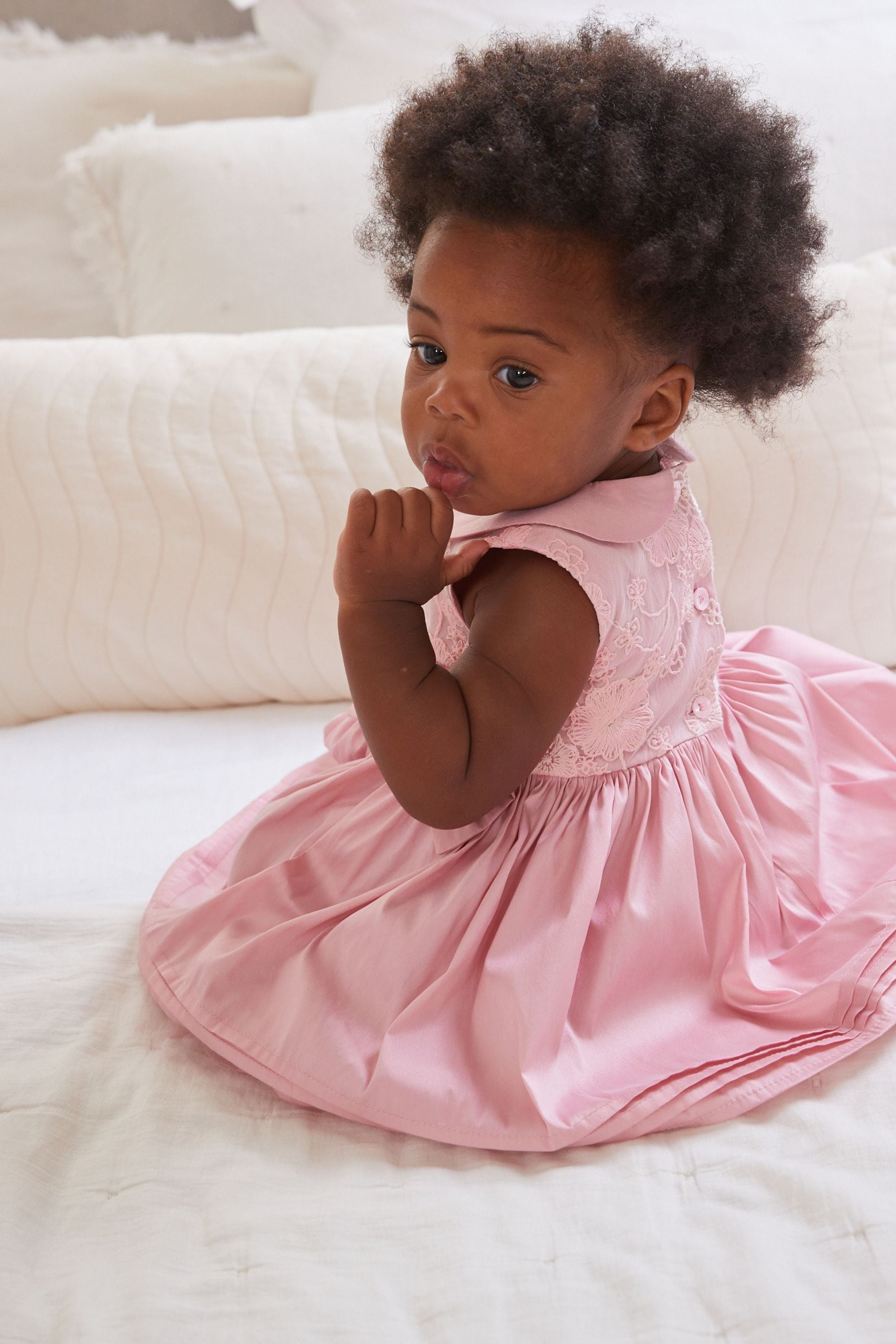 Pink Bow Prom Baby Dress (0mths-2yrs)