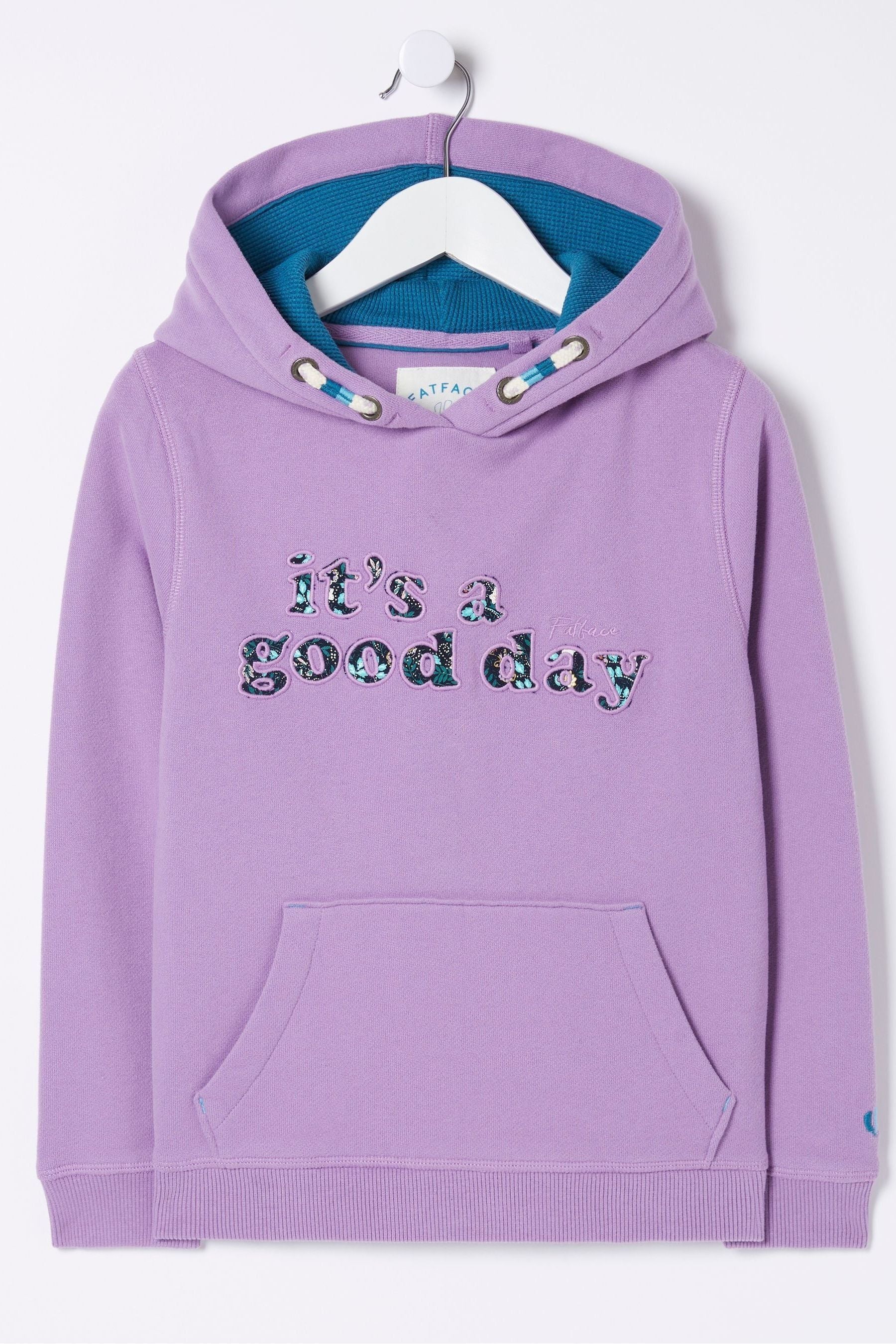 Purple FatFace Good Day Graphic Sweater