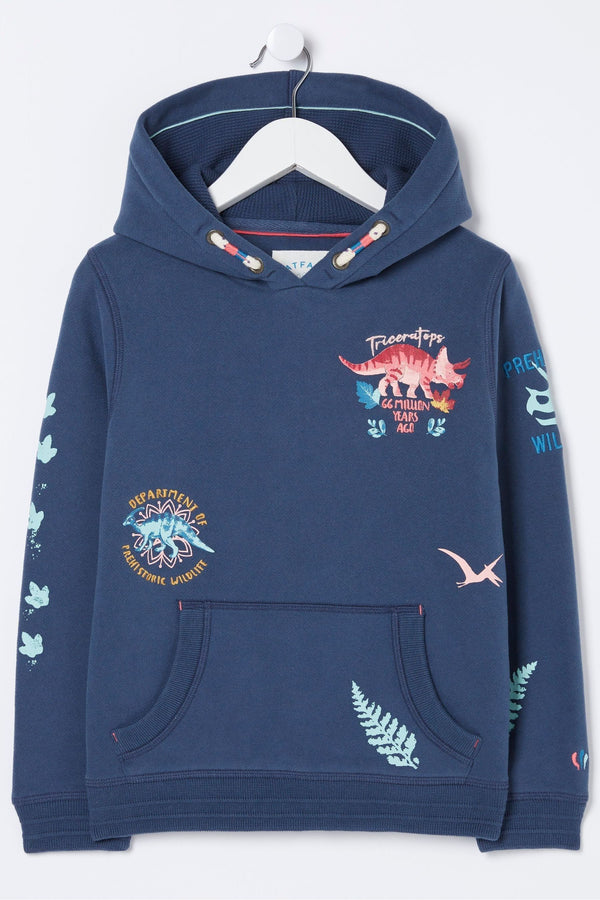 Blue FatFace Dinosaur Hoodie