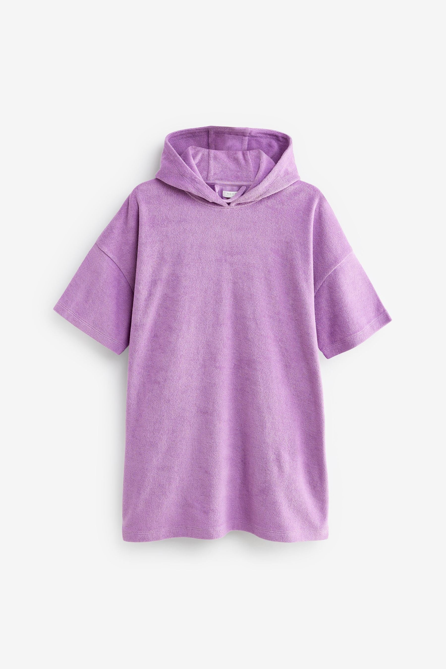 Lilac Purple Oversized Hooded Towelling Cover-Up