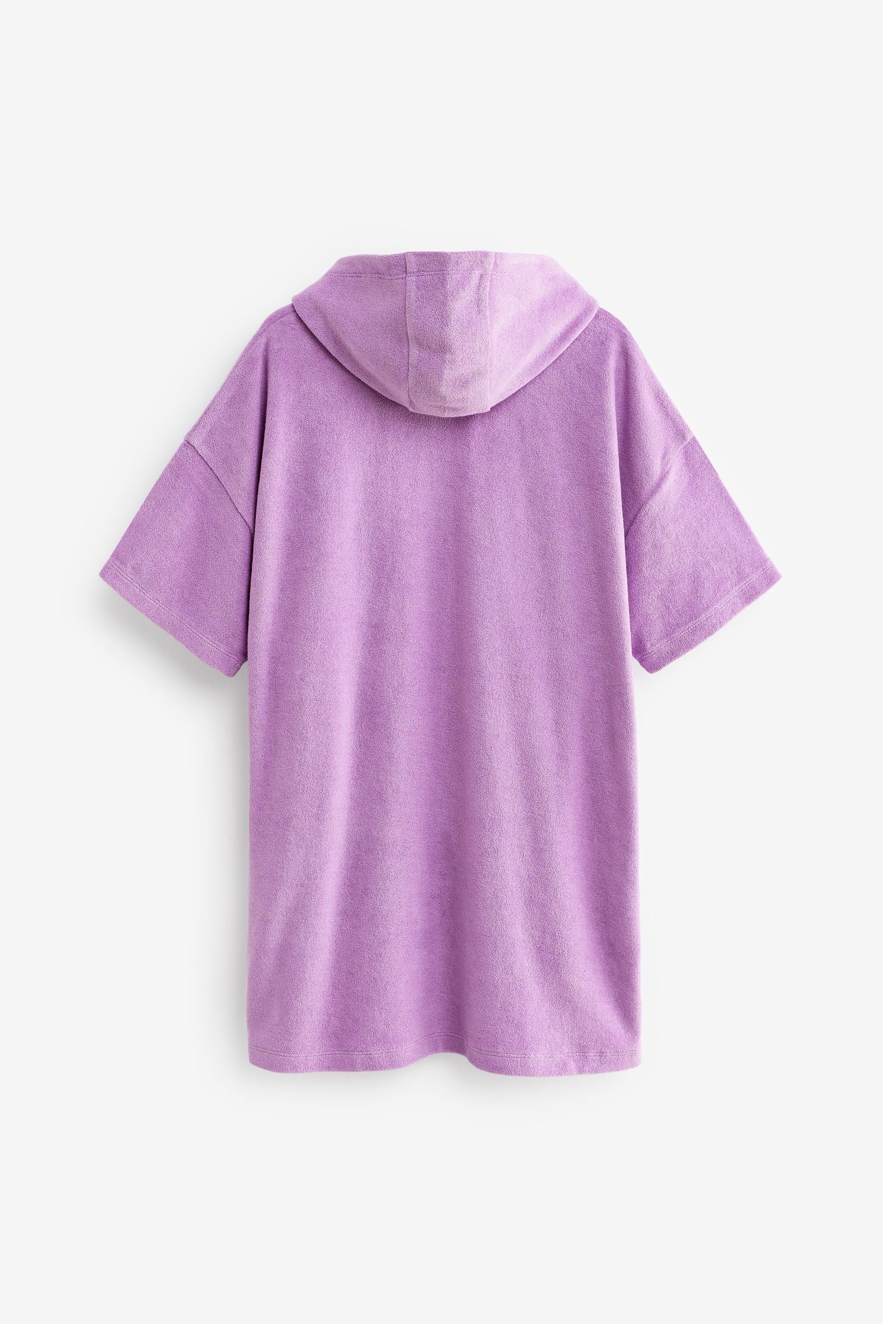 Lilac Purple Oversized Hooded Towelling Cover-Up