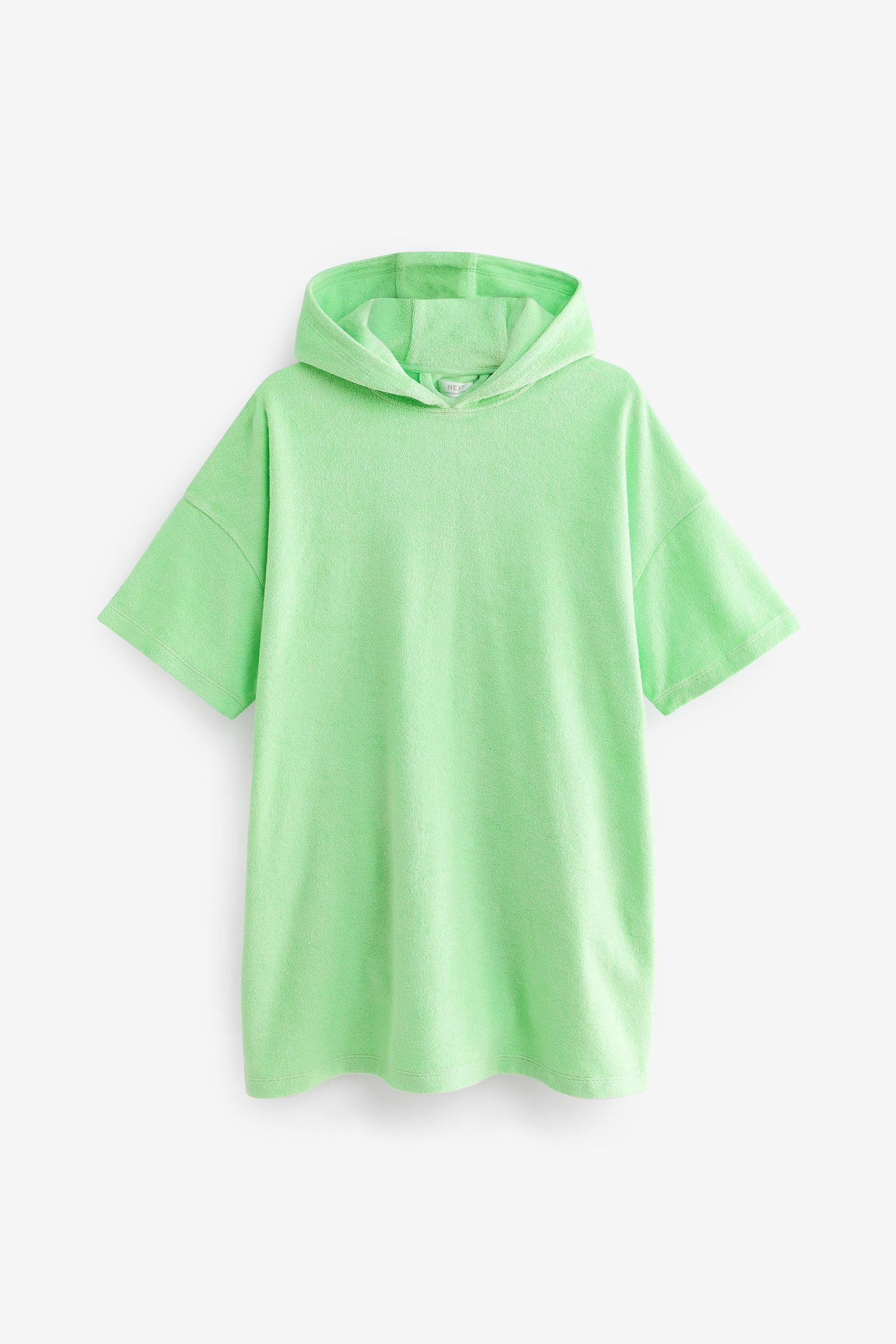 Green Oversized Hooded Towelling Cover-Up