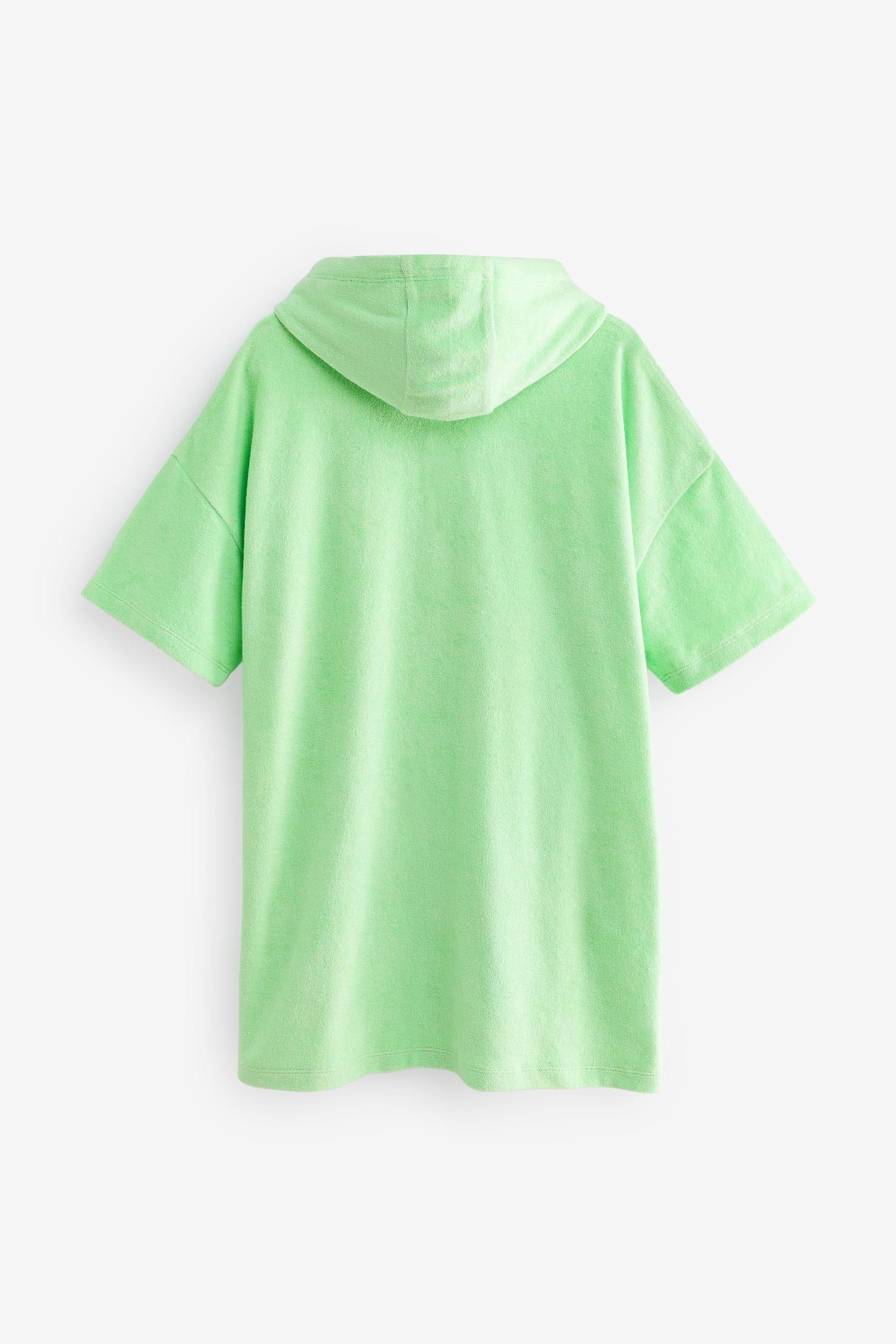 Green Oversized Hooded Towelling Cover-Up