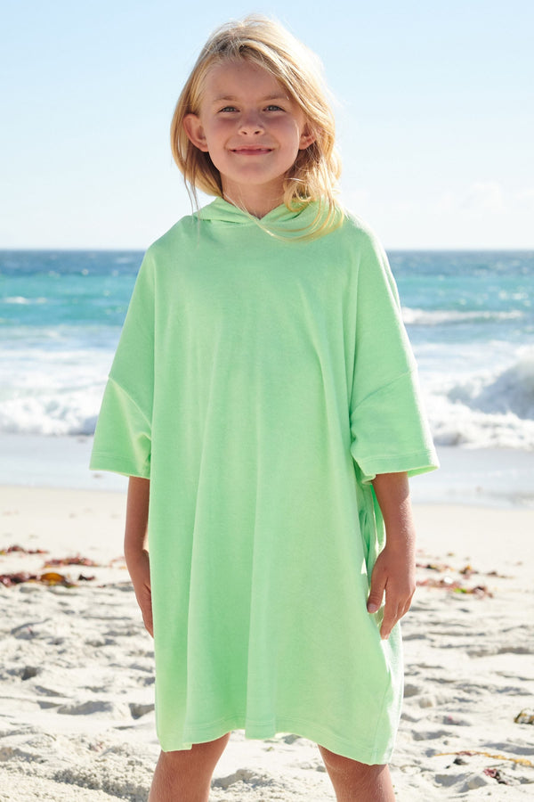 Green Oversized Hooded Towelling Cover-Up