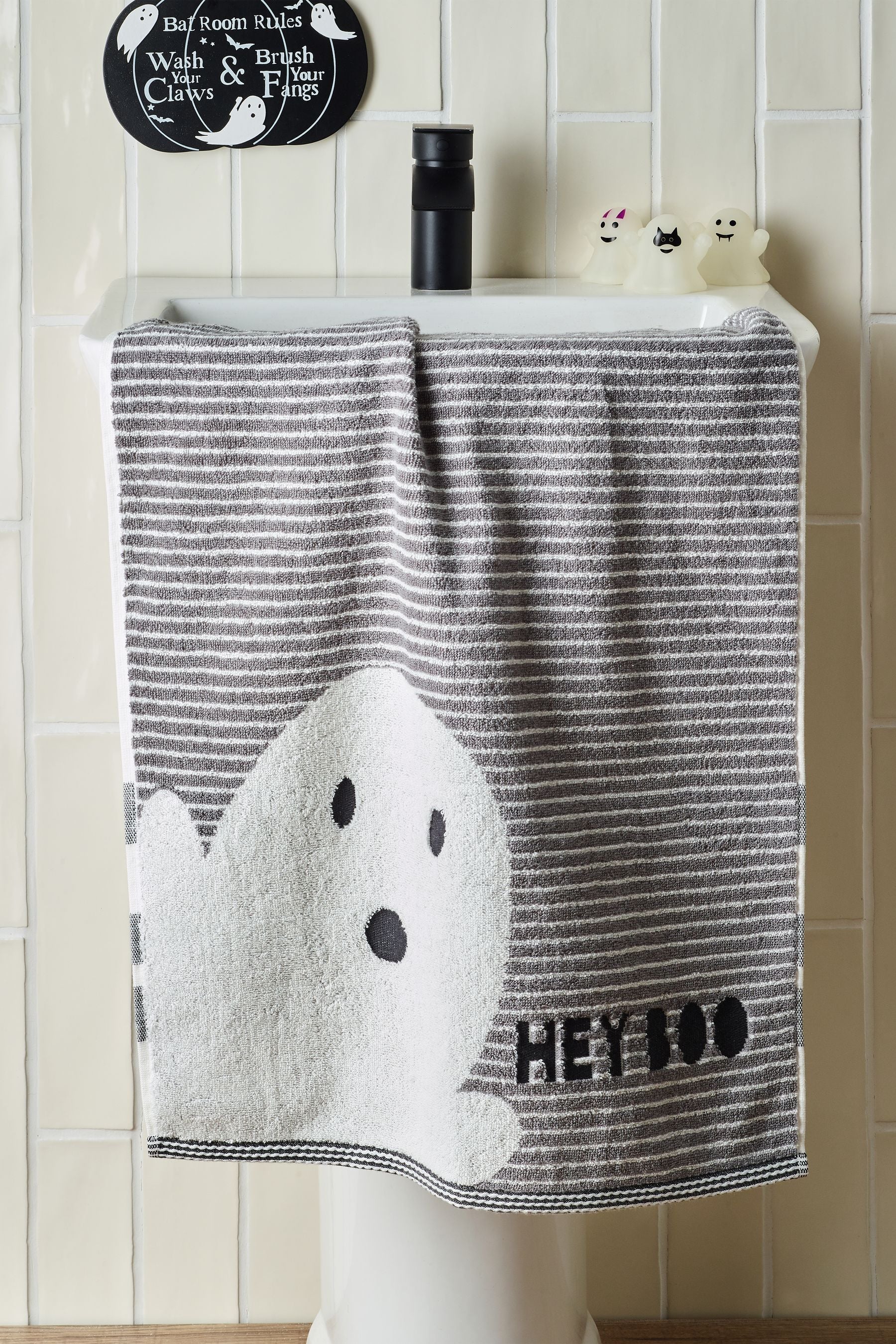 Grey Halloween Ghost Towel