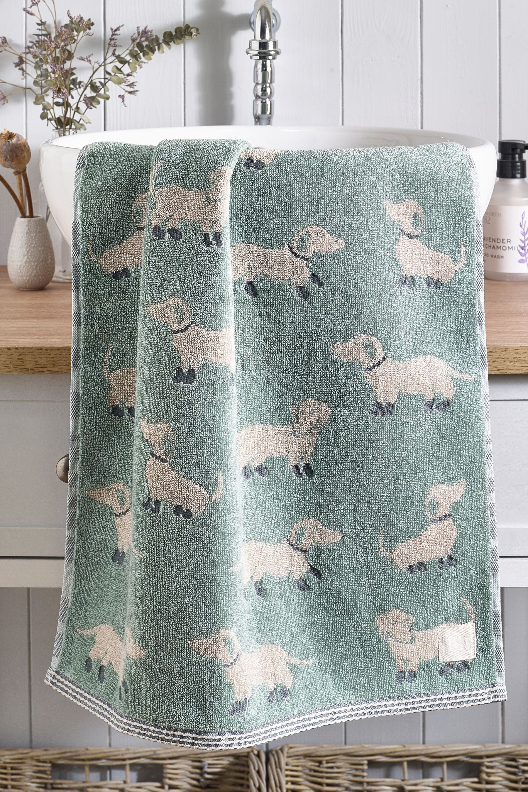 Green Dogs Towel