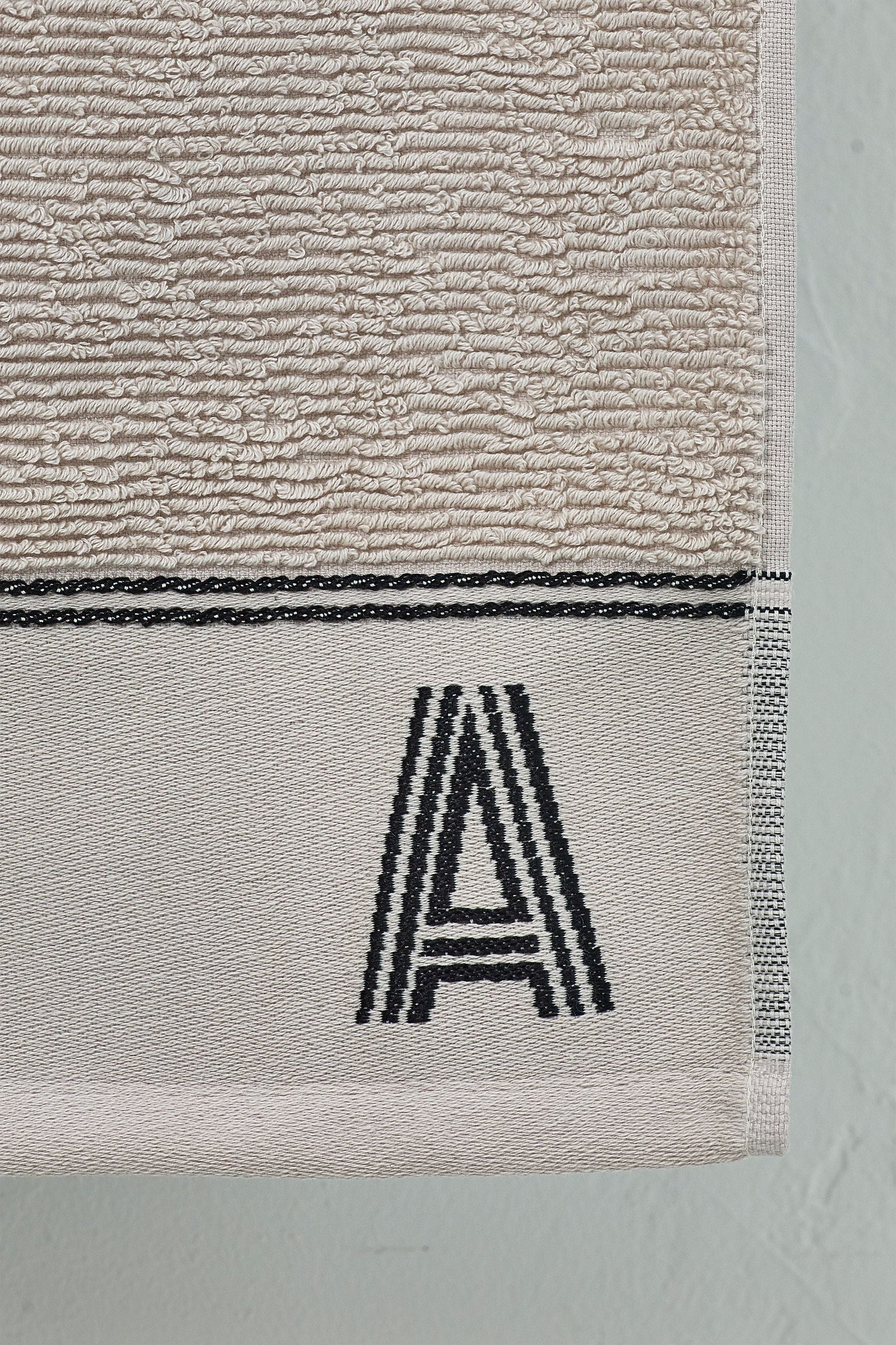 Natural Monogram 100% Cotton Towel