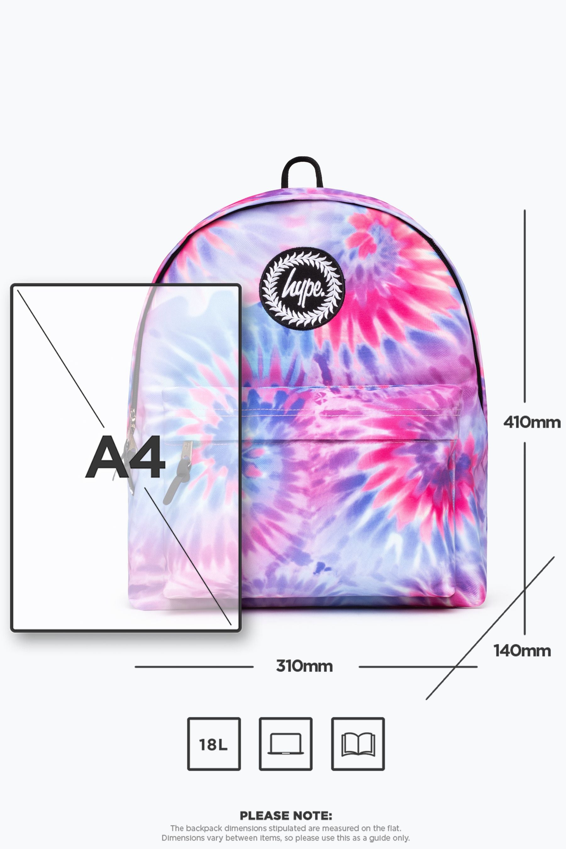 Blue Hype. Blue Multi Swirl Tie Dye Backpack