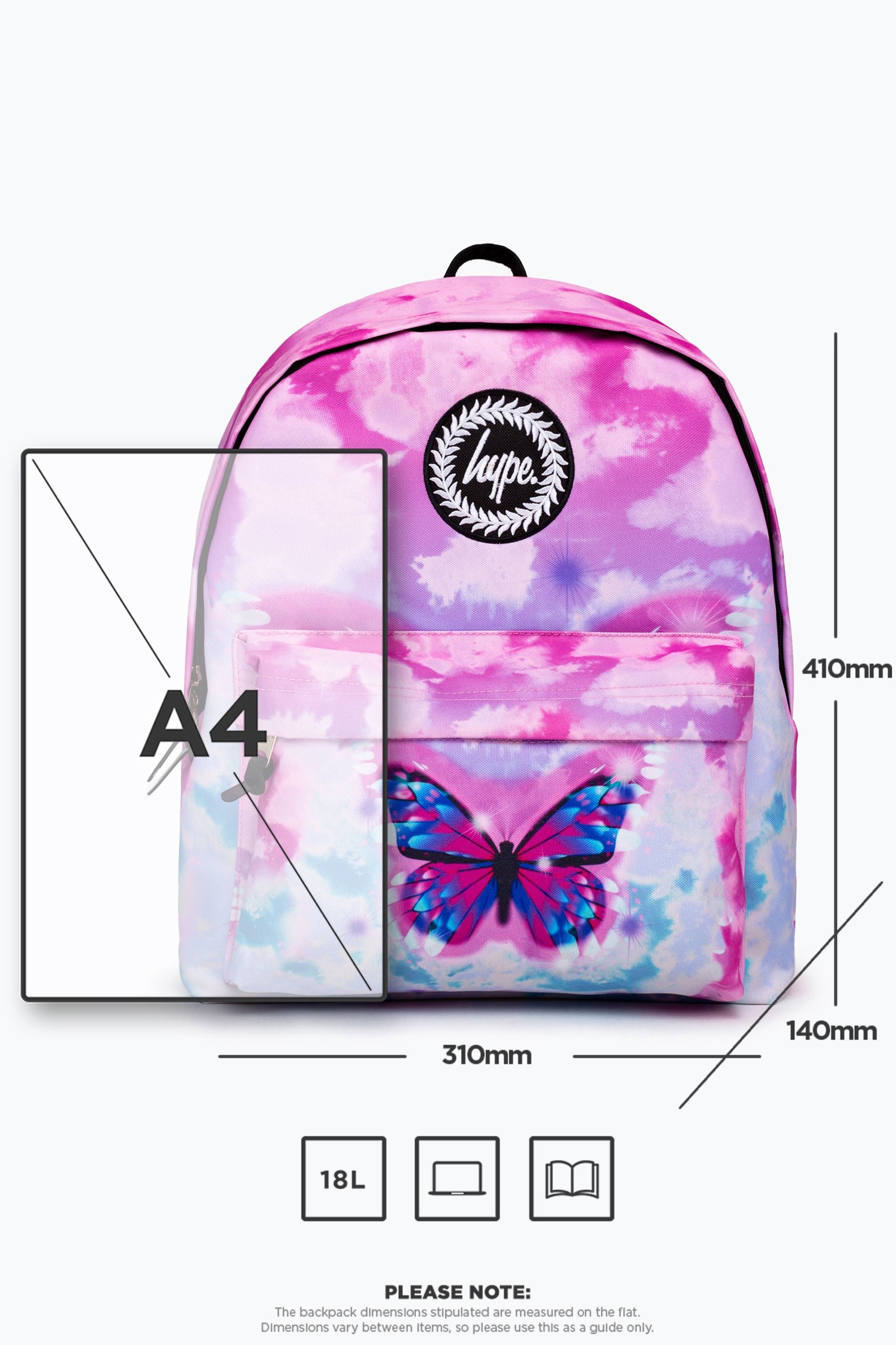 Pink Hype. Pink Gradient Skies Butterfly Backpack