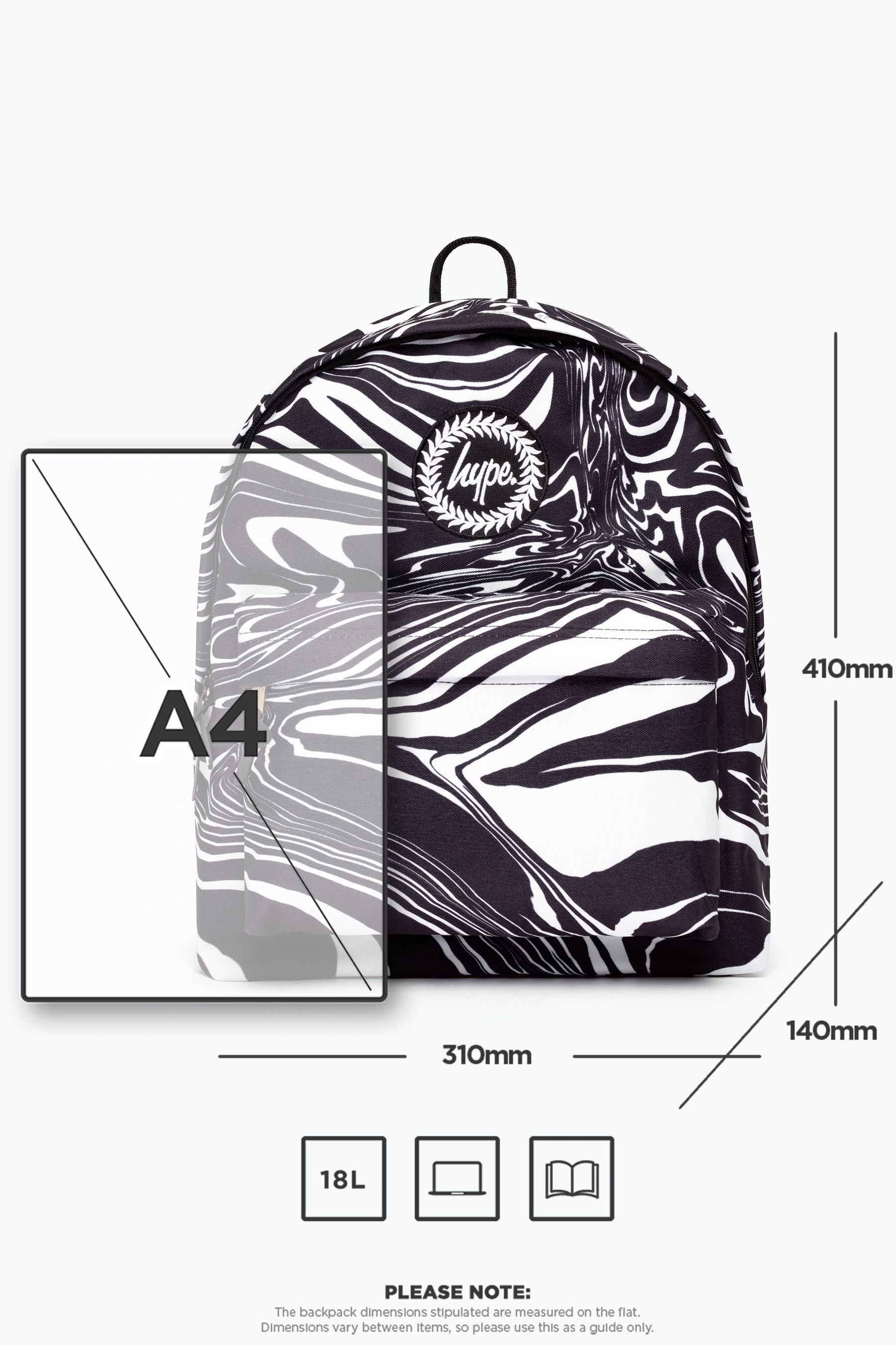 Black Hype. Mono Swirl Black Backpack