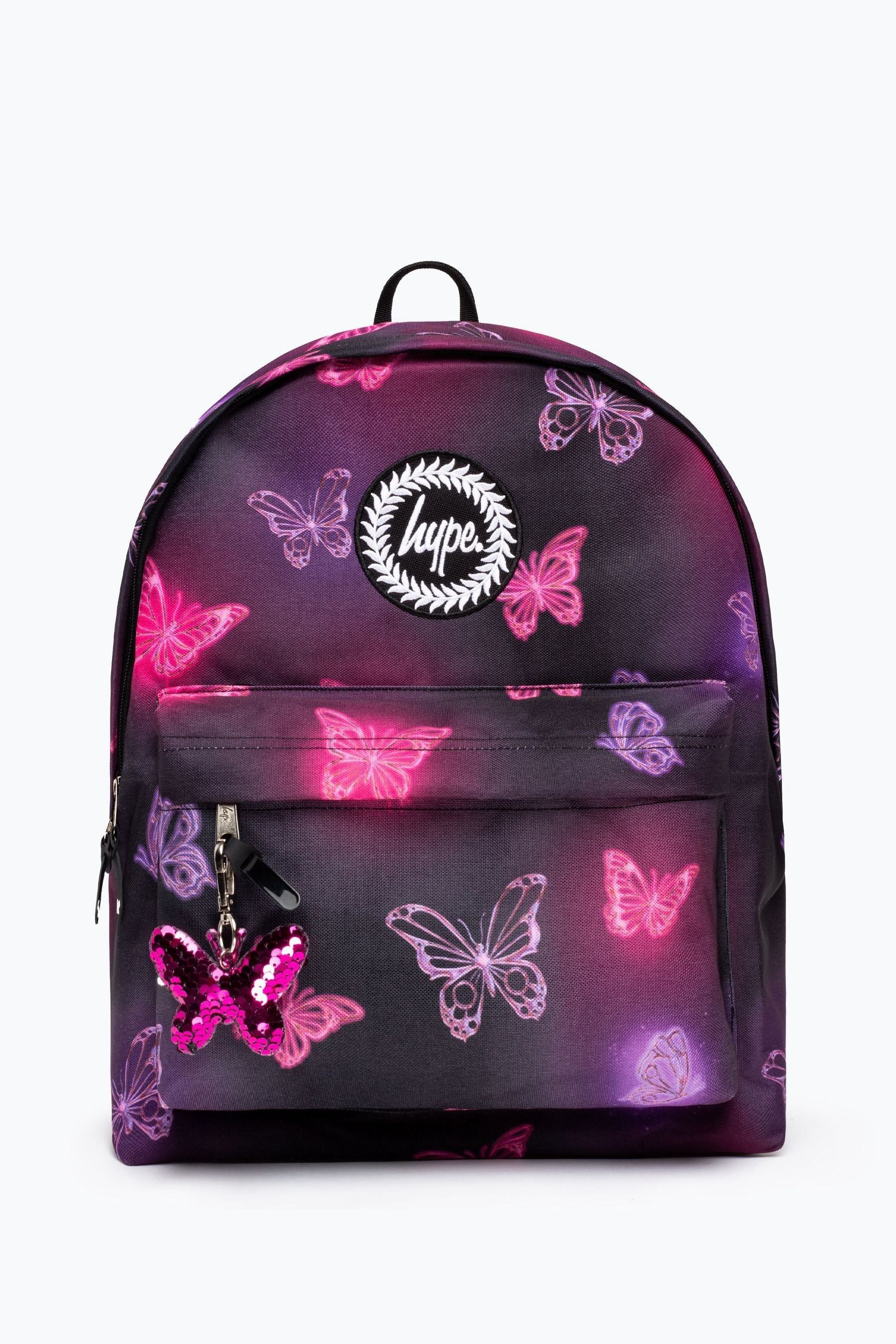 Pink Hype. Pink Chrome Glow Butterfly Backpack