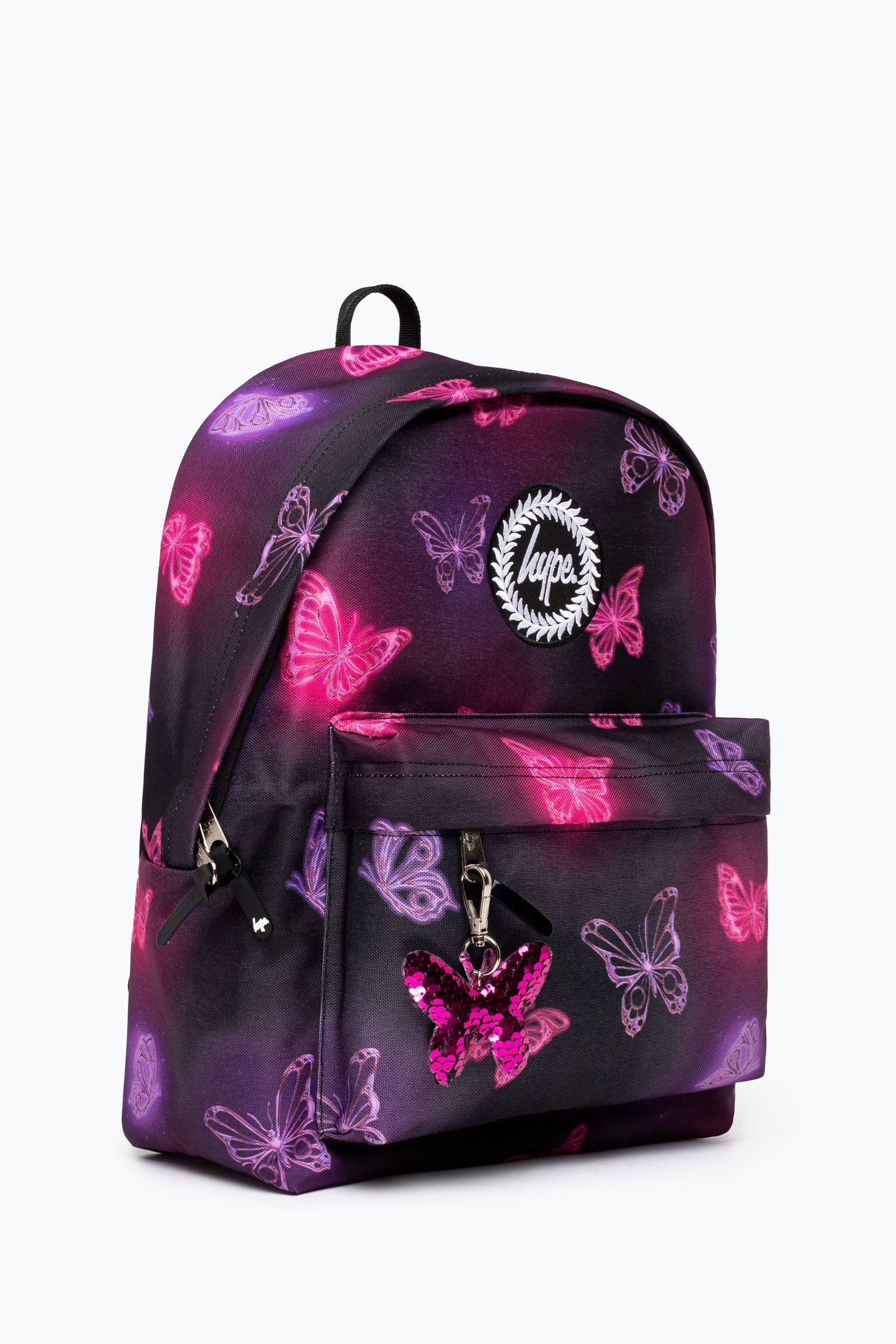 Pink Hype. Pink Chrome Glow Butterfly Backpack