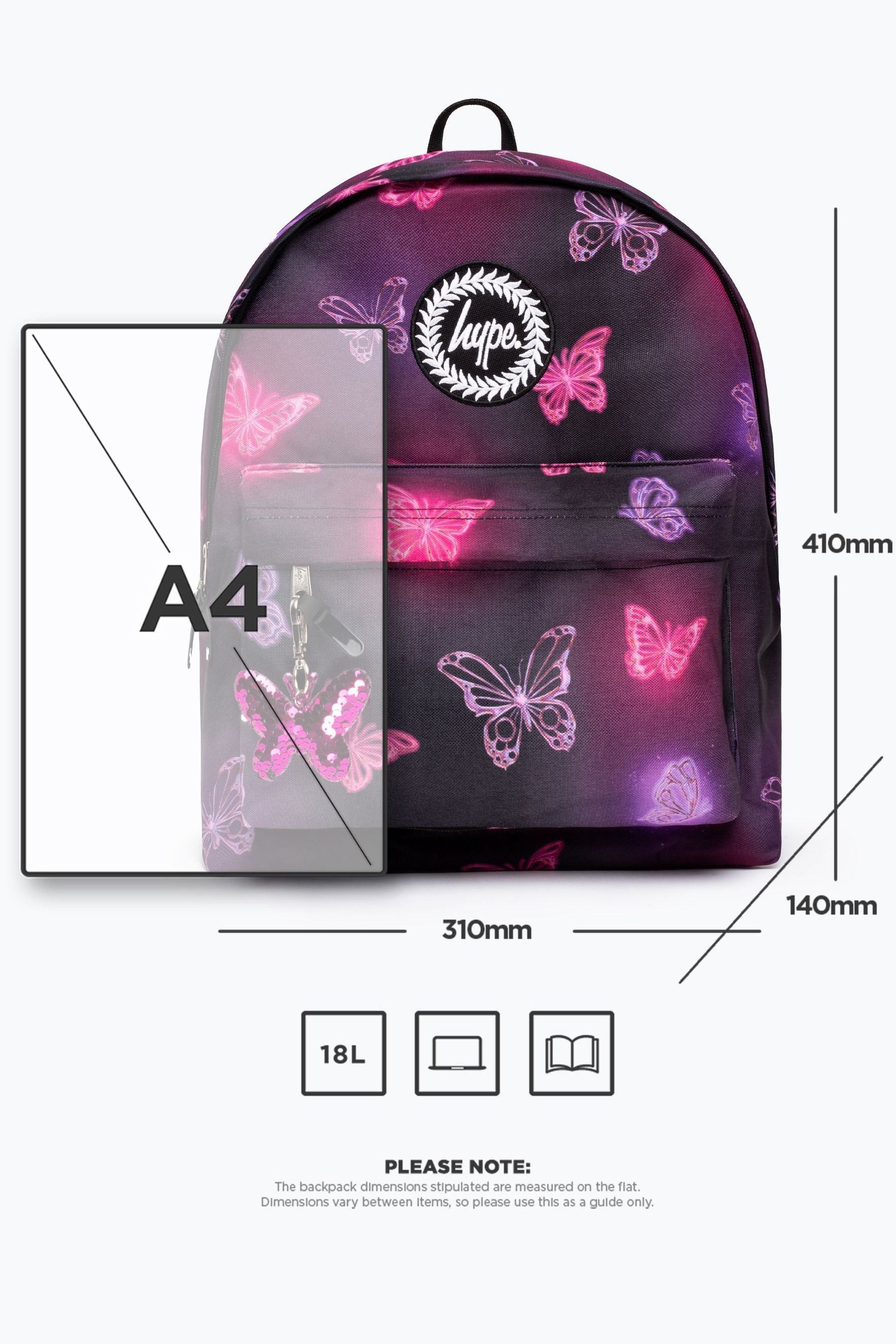 Pink Hype. Pink Chrome Glow Butterfly Backpack