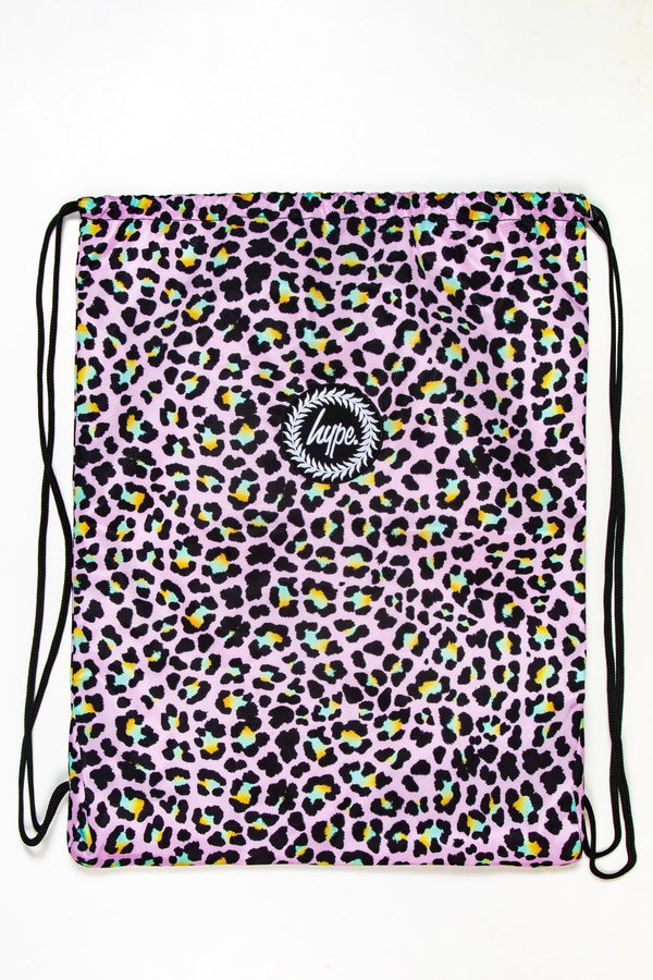 Purple Hype. Purple Disco Leopard Drawstring Bag