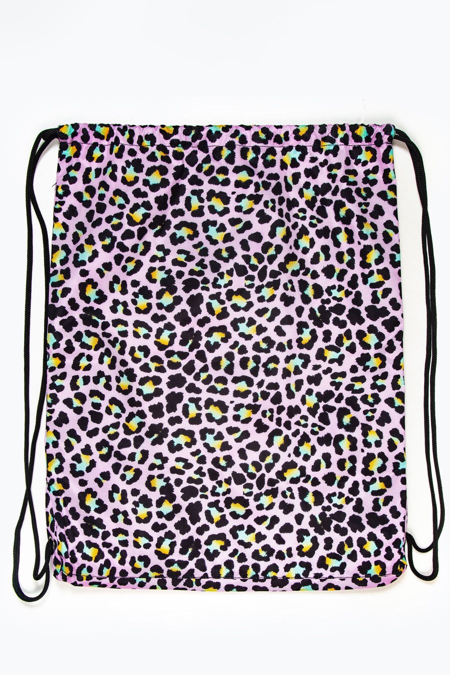 Purple Hype. Purple Disco Leopard Drawstring Bag