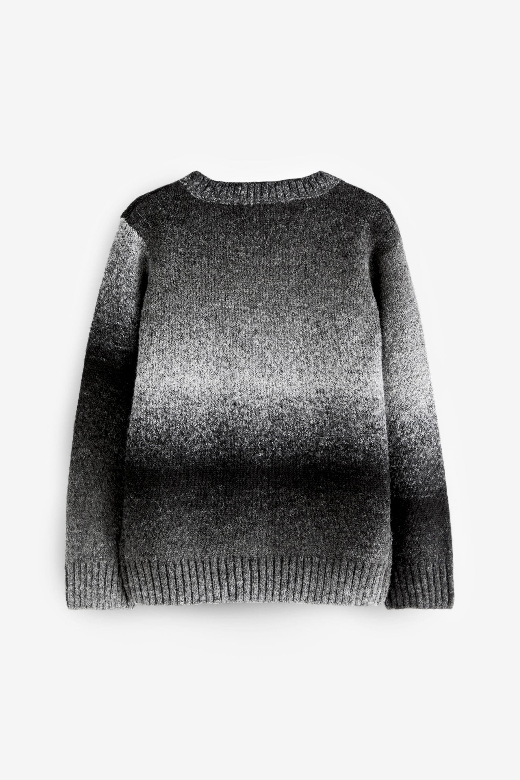 Black/White Ombre Knitted Crew Jumper (3-16yrs)